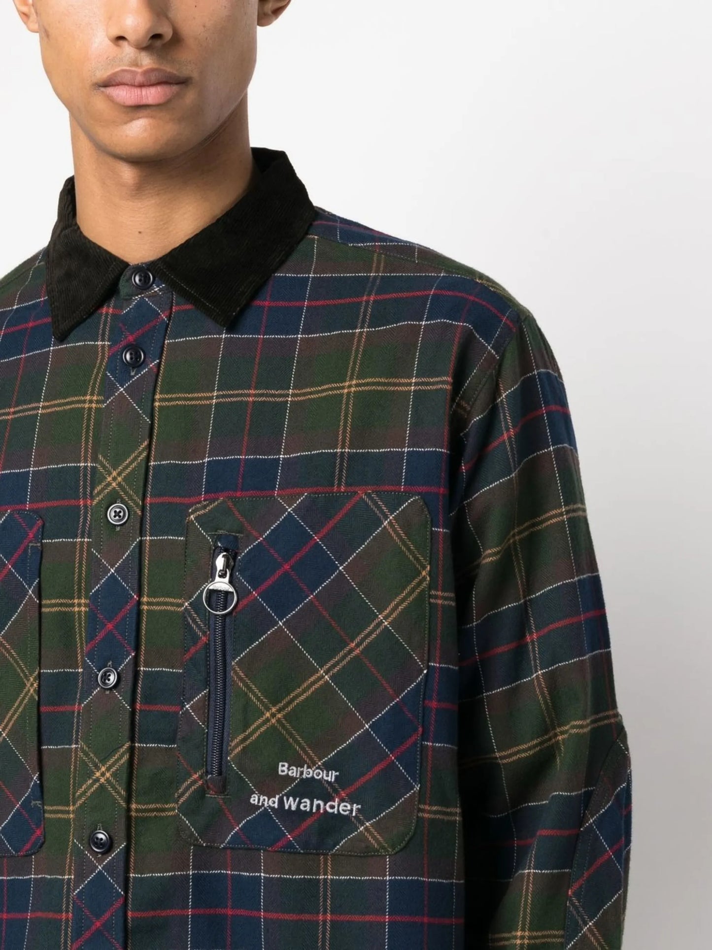 tartan-check cotton shirt