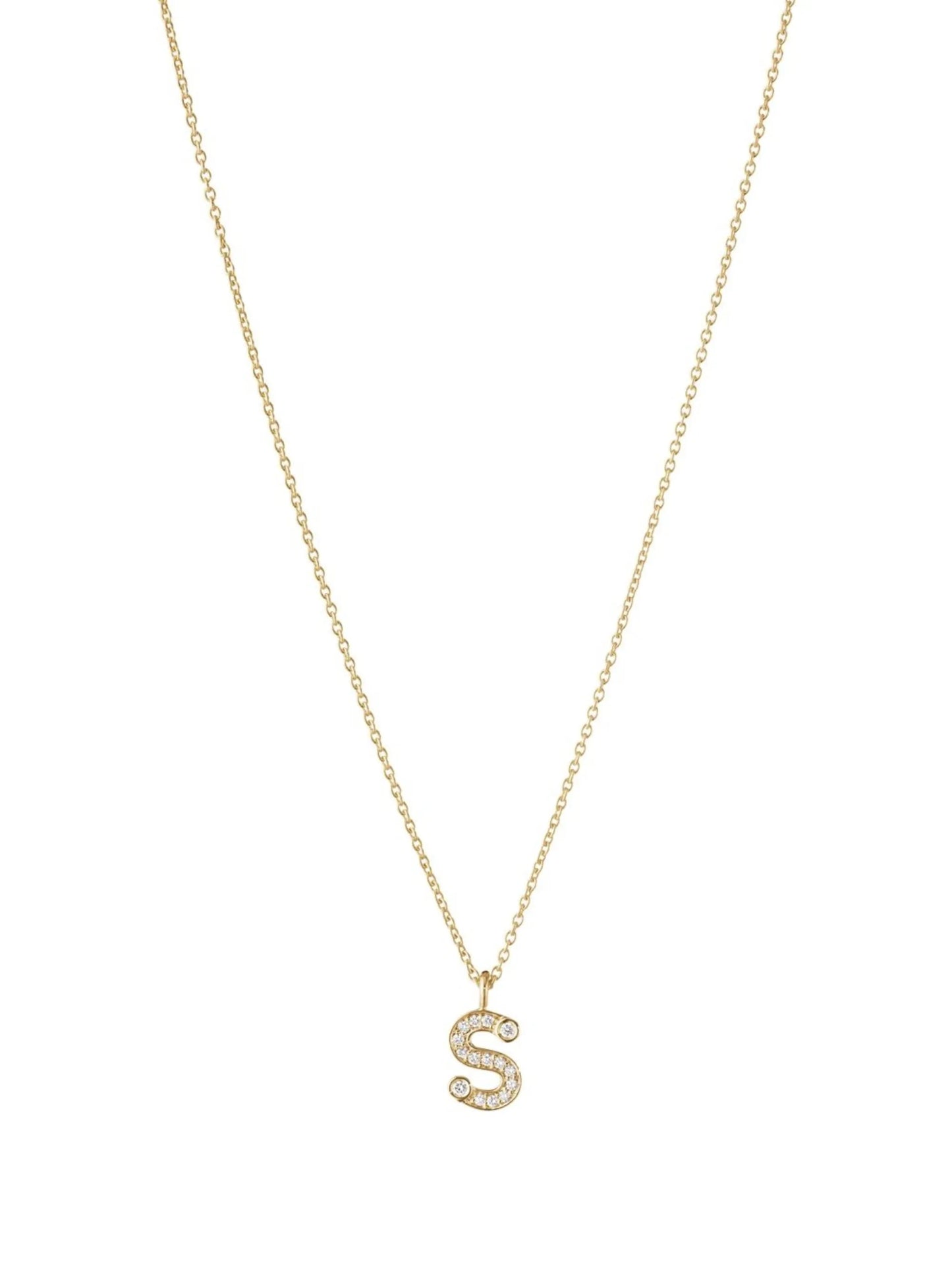 18kt yellow gold Petite S pendant necklace
