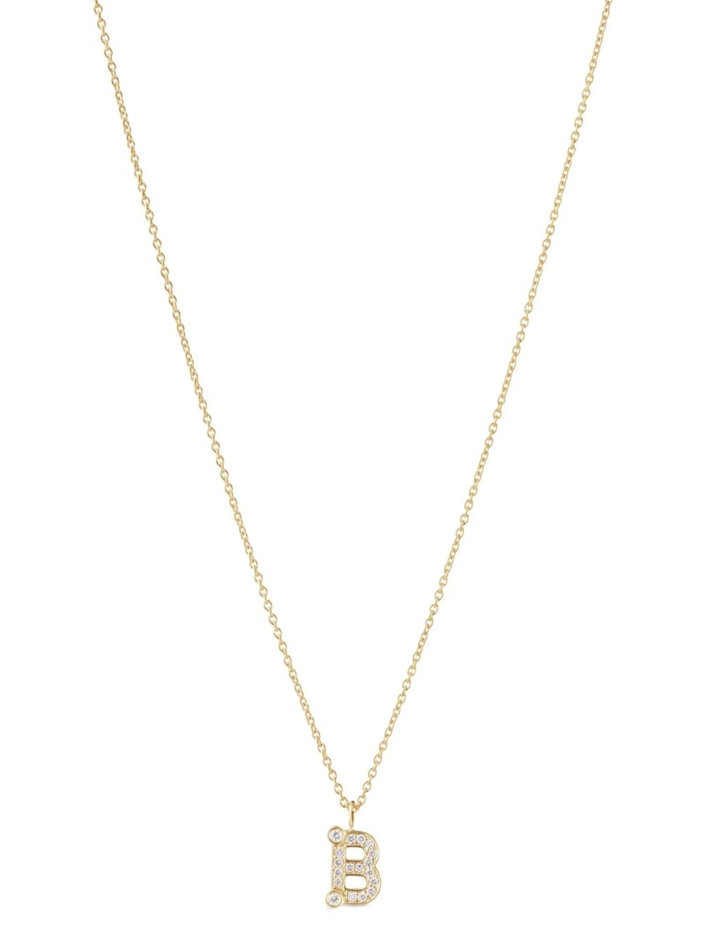 18kt yellow gold Petite B pendant necklace