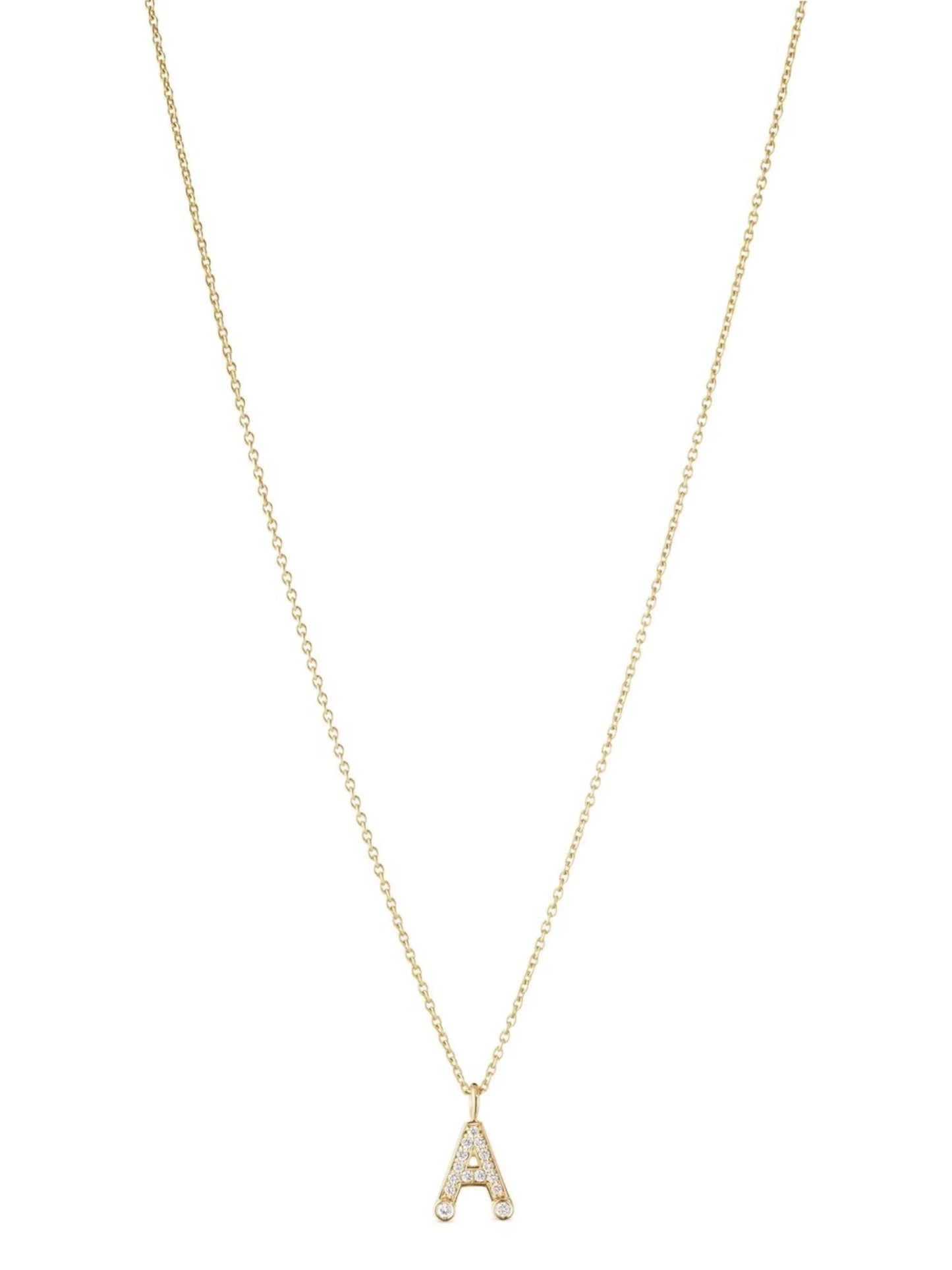 18kt yellow gold Petite A pendant necklace