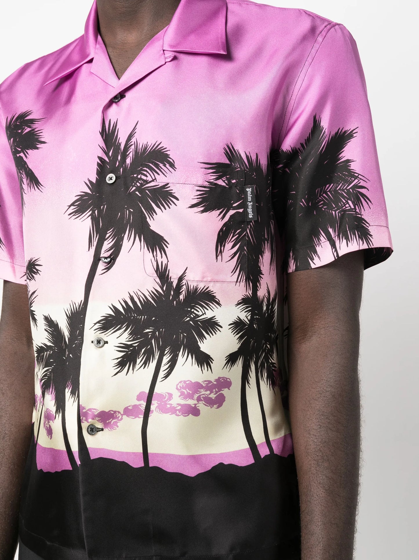 Palm Tree-print silk shirt