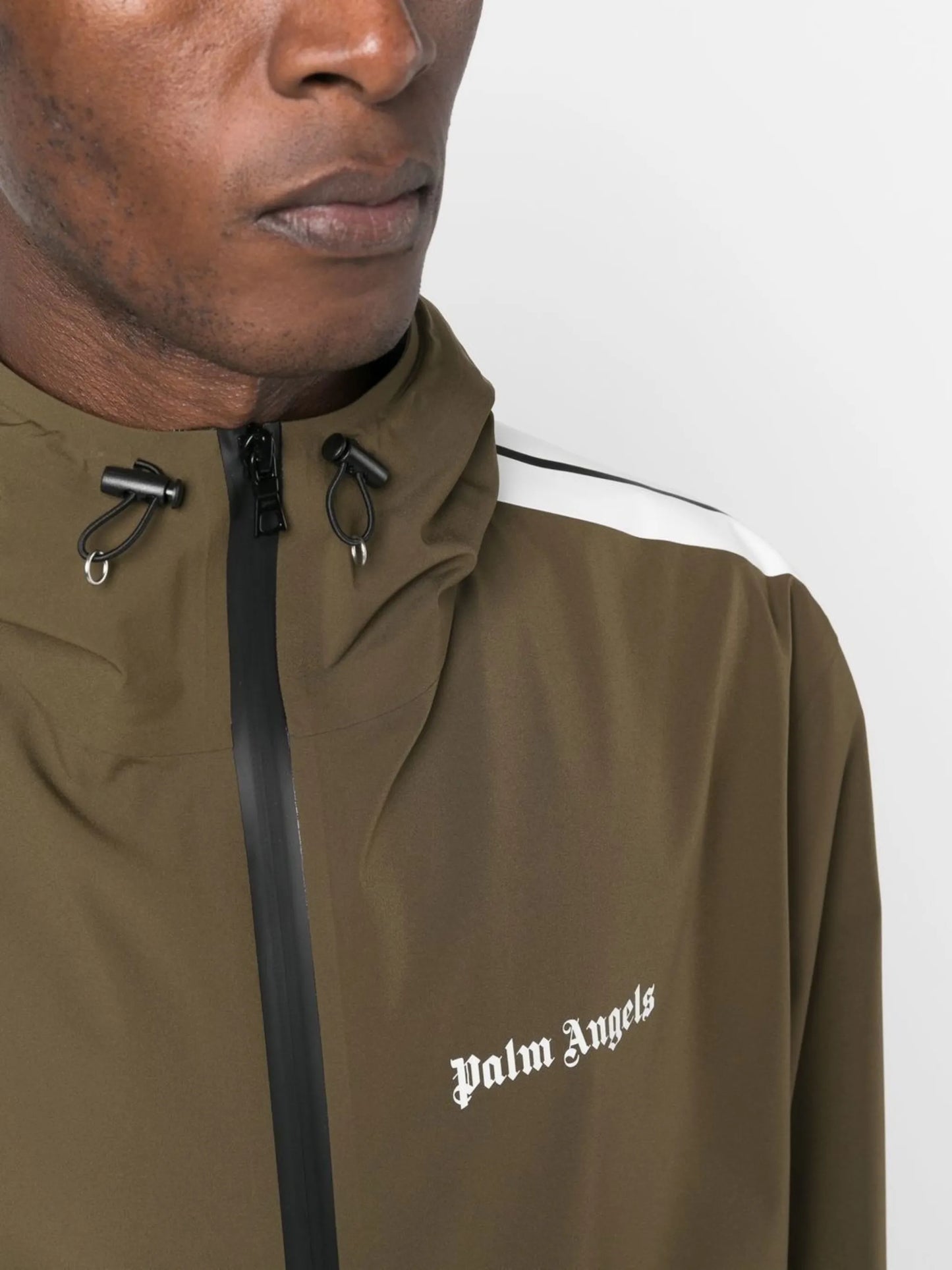 side-stripe hooded jacket