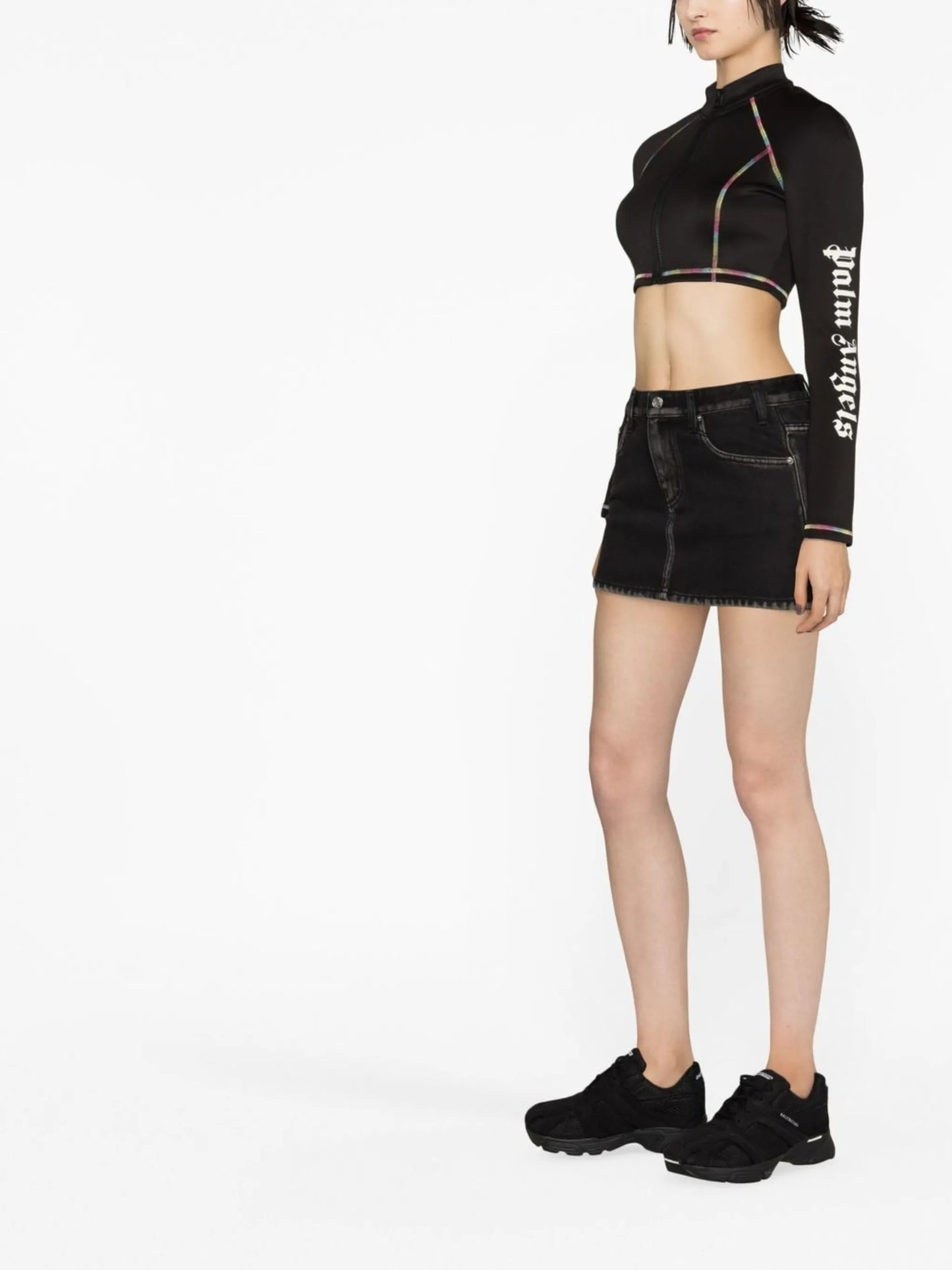 cropped zipped-up top
