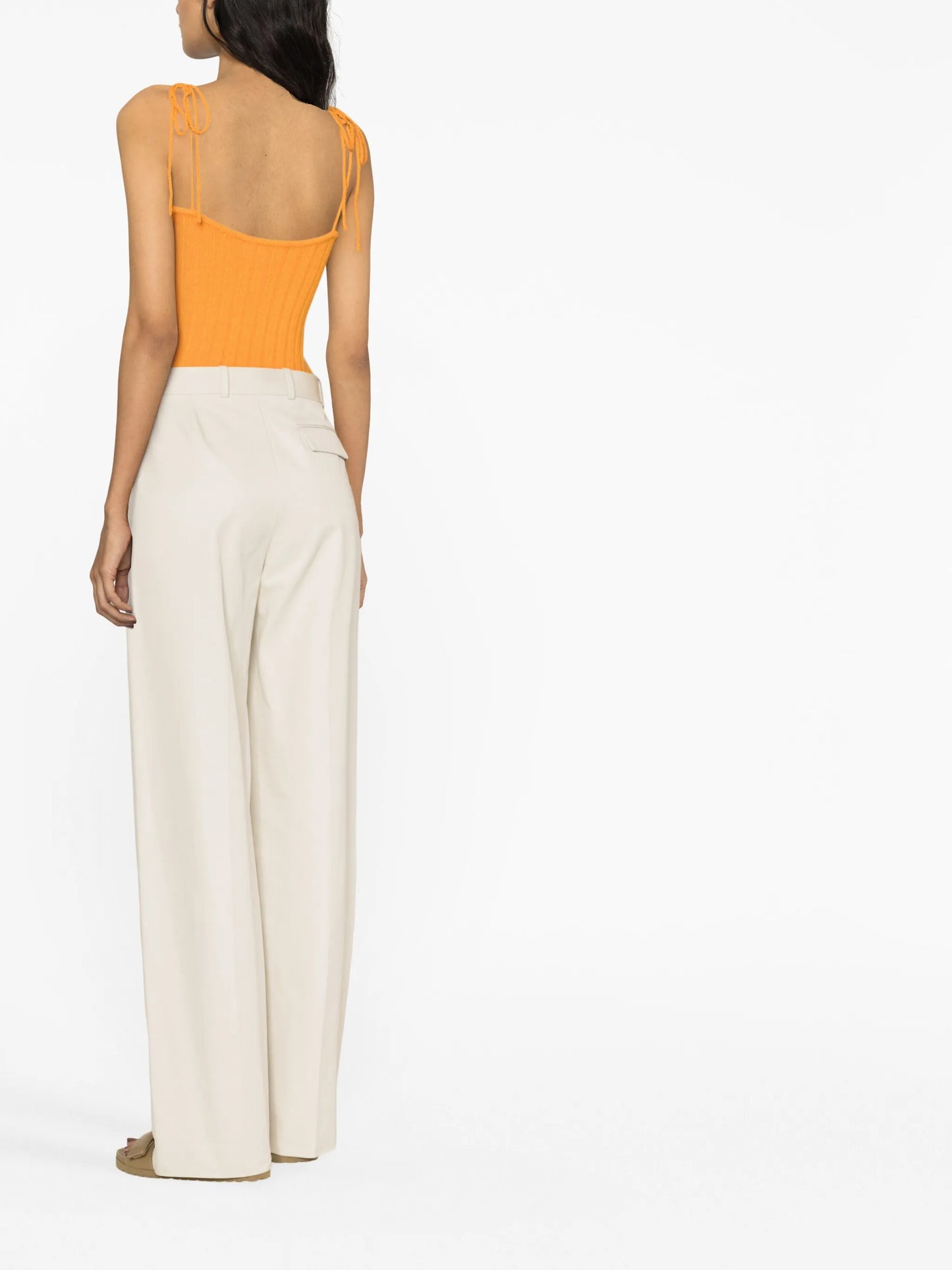 Barbro ribbed-knit cropped top