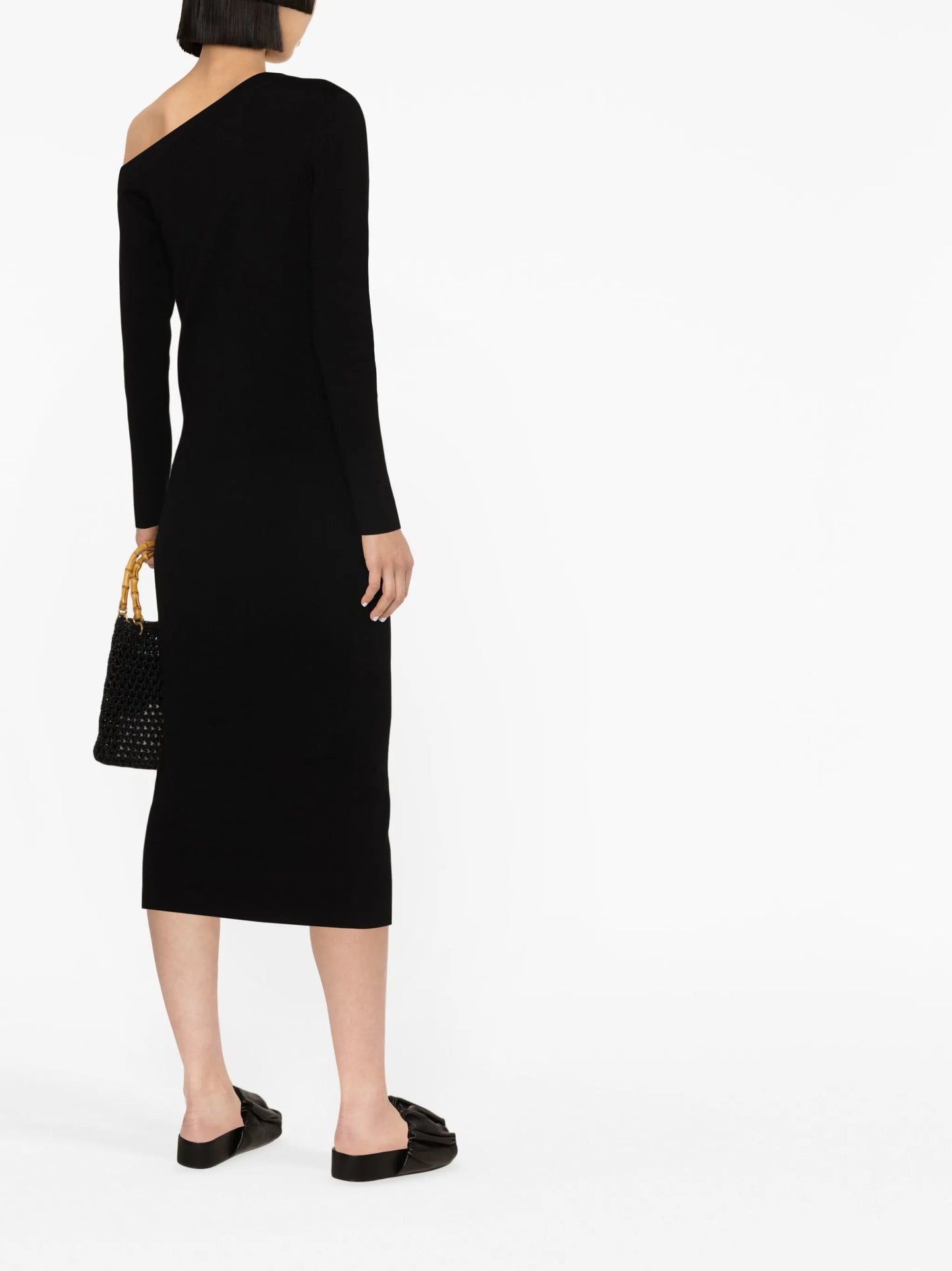 Kitty one-shoulder cashmere midi dress