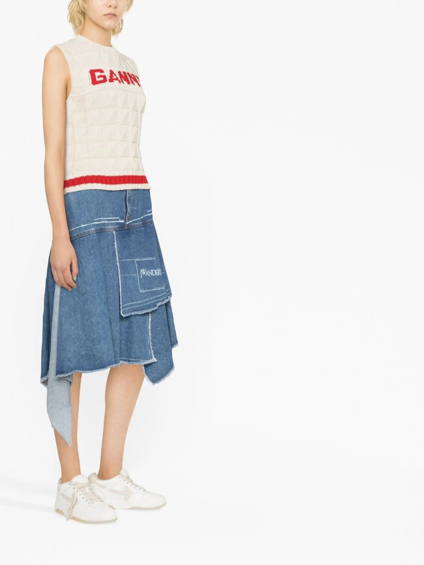 Rope logo-intarsia vest
