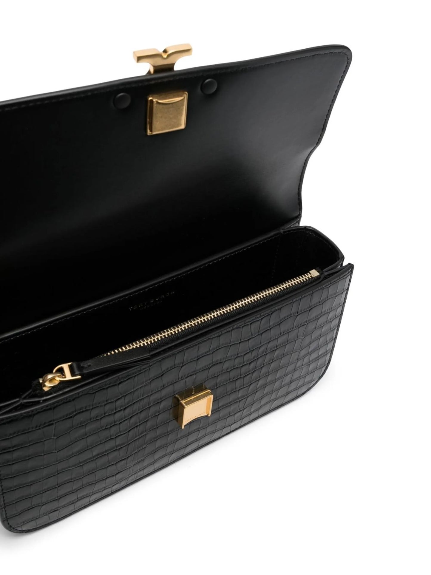 crocodile-embossed crossbody bag