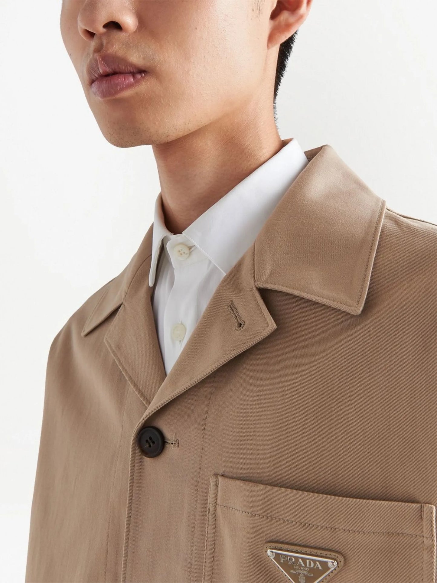 logo-plaque gabardine jacket