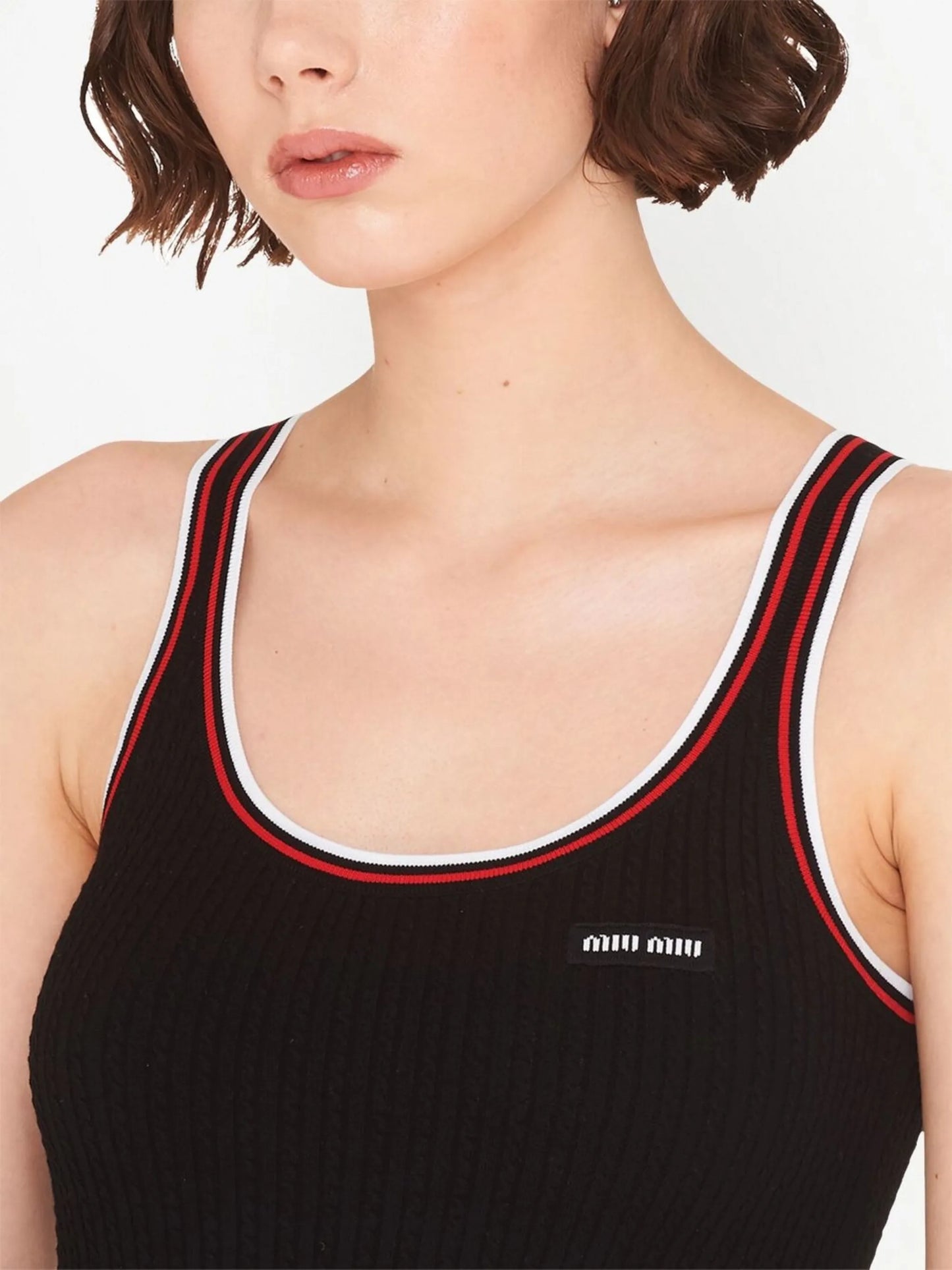 logo-patch knit dress