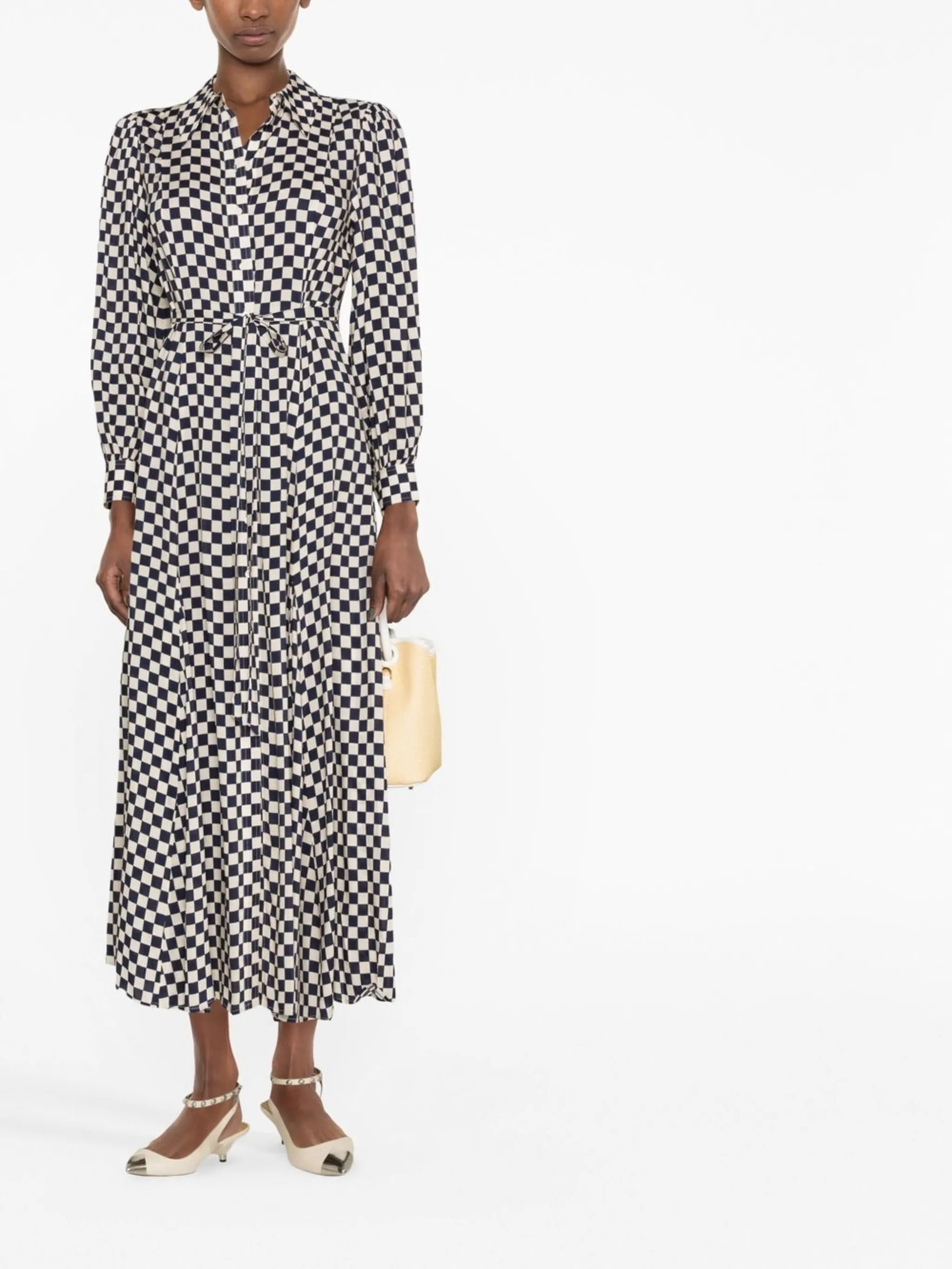 'Maddison' checkerboard-print shirt dress