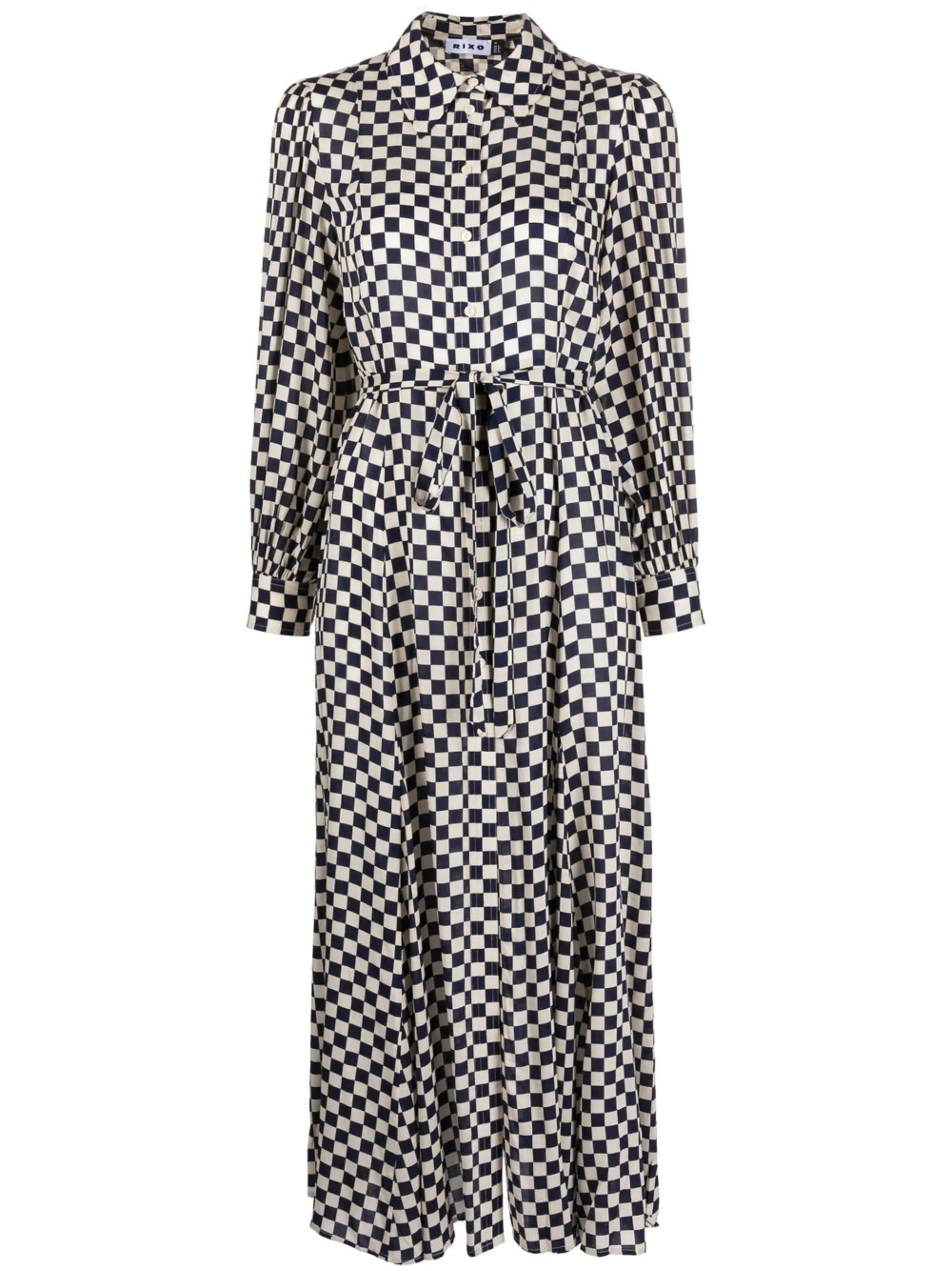 'Maddison' checkerboard-print shirt dress