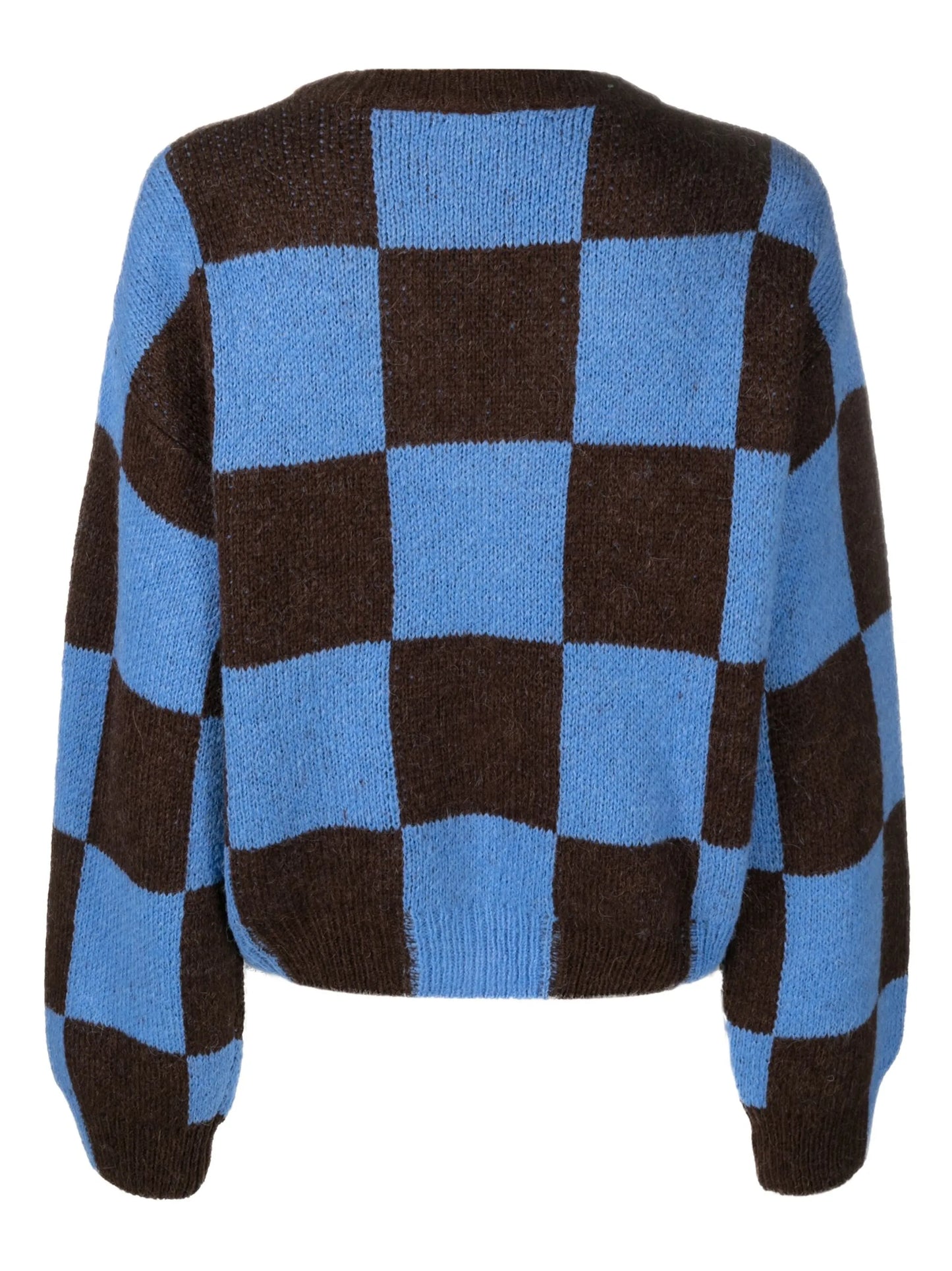 check-pattern cardigan