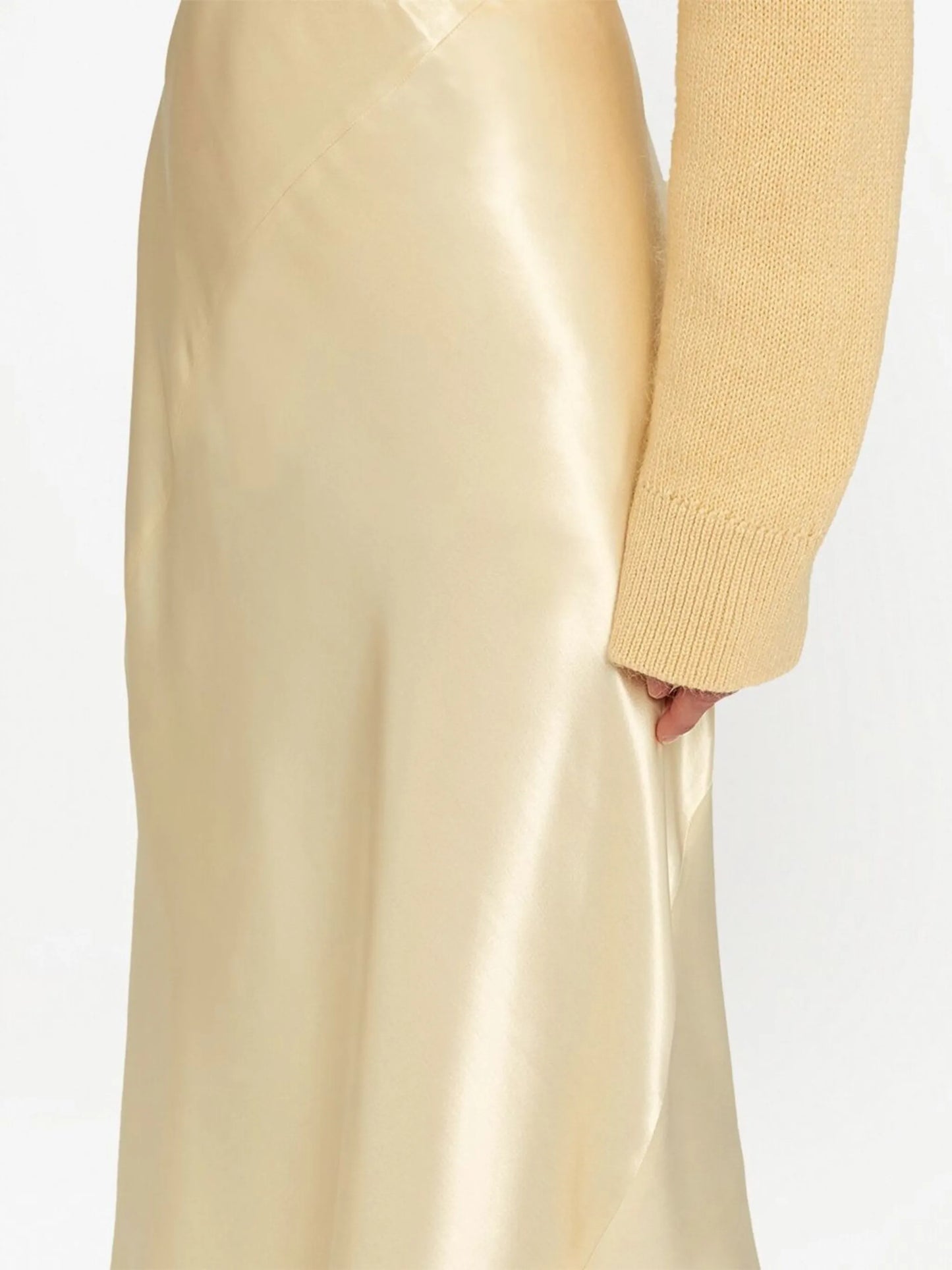 high-waist mid-calf skirt