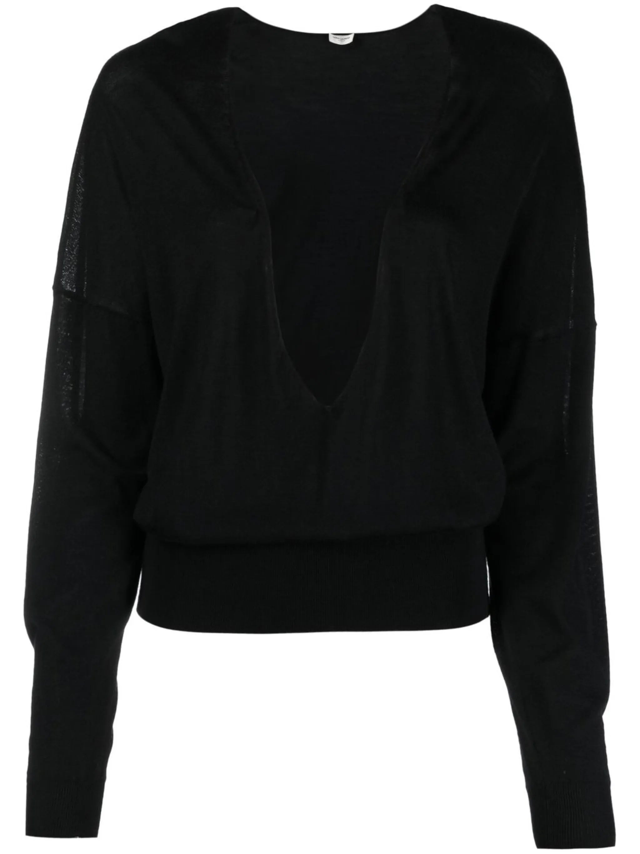 plunging V-neck knit top