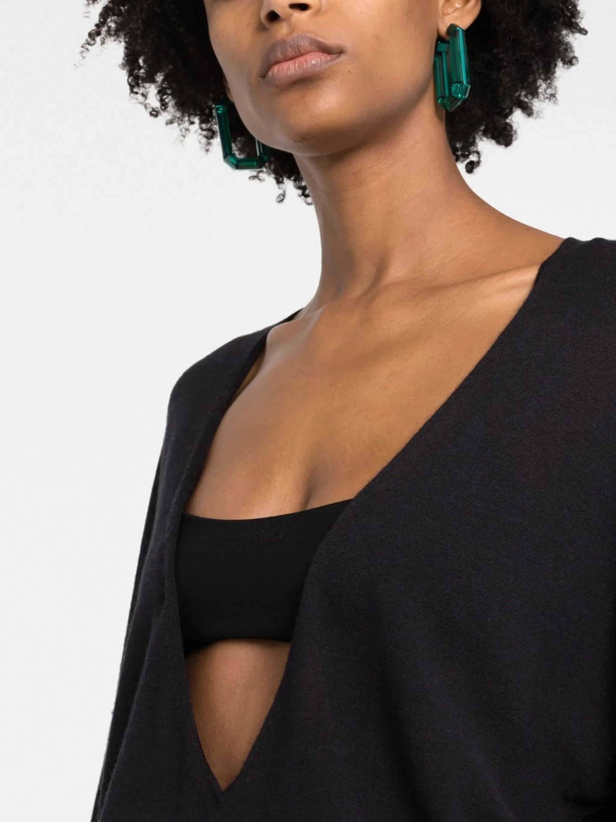 plunging V-neck knit top