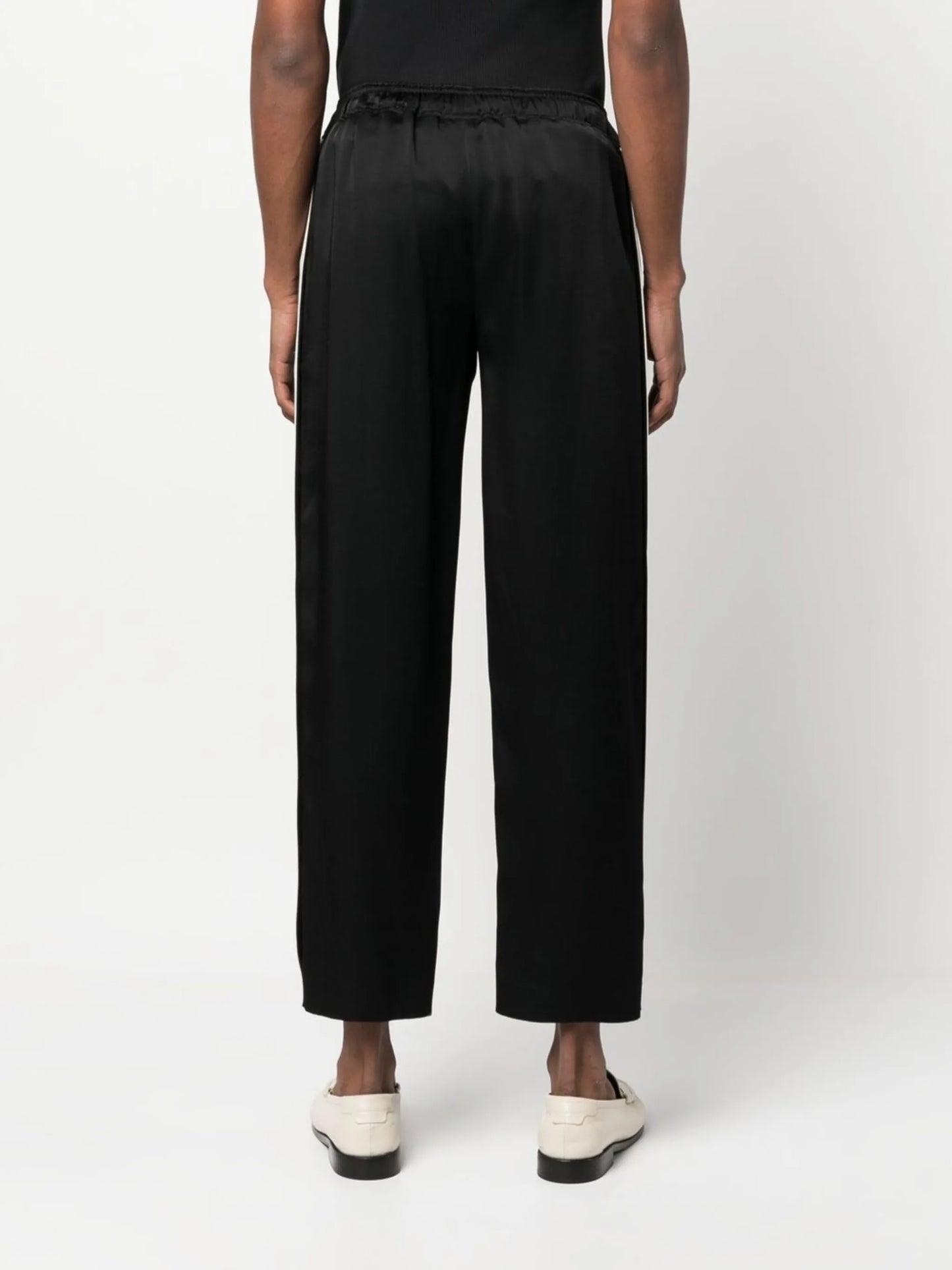 embroidered-logo striped track pants