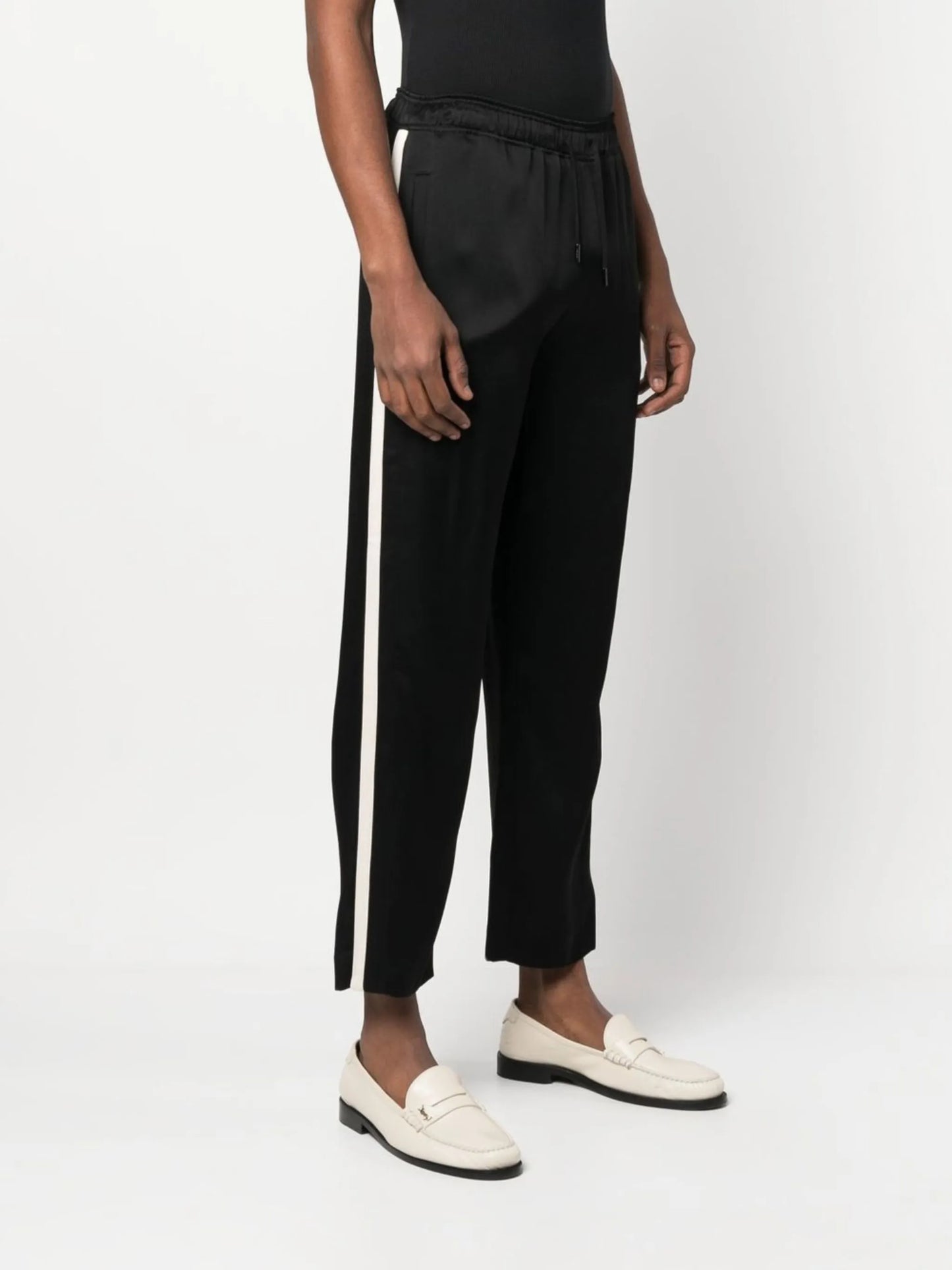 embroidered-logo striped track pants