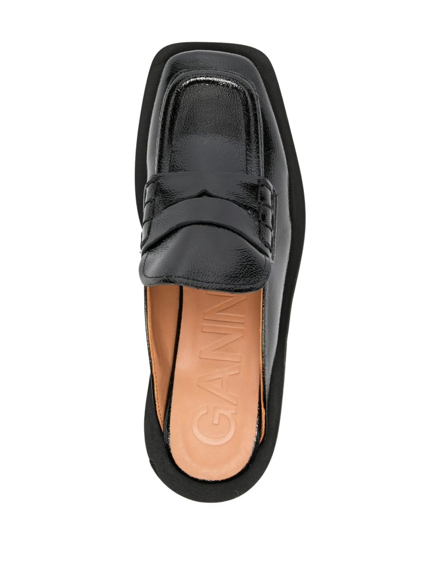 square-toe backless loafers