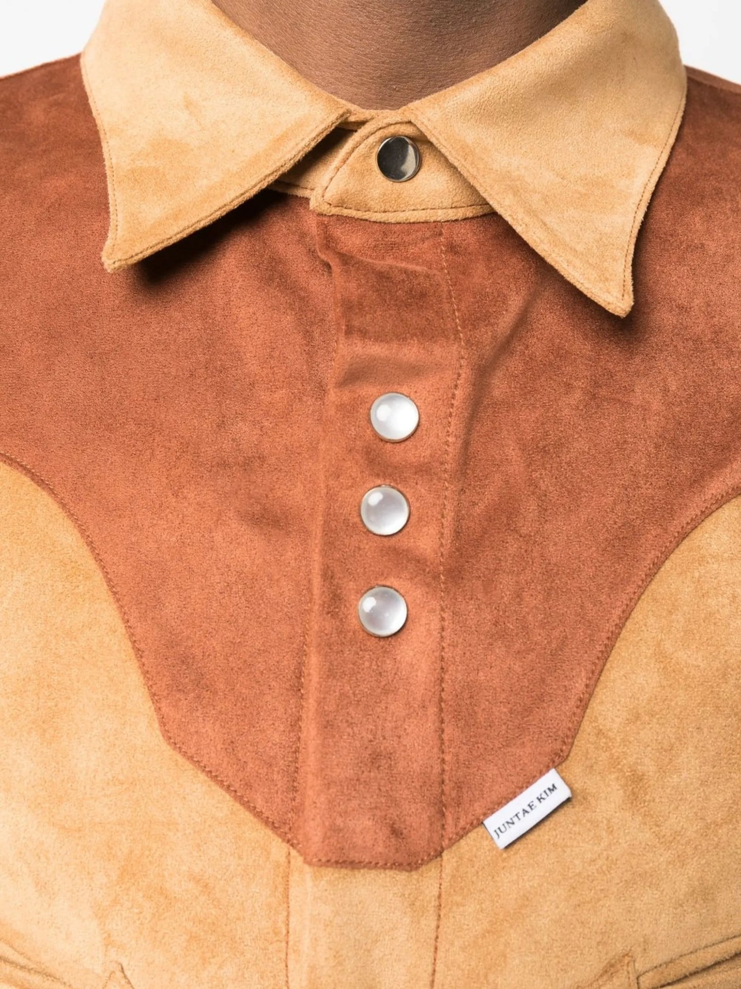 two-tone suede corset shirt