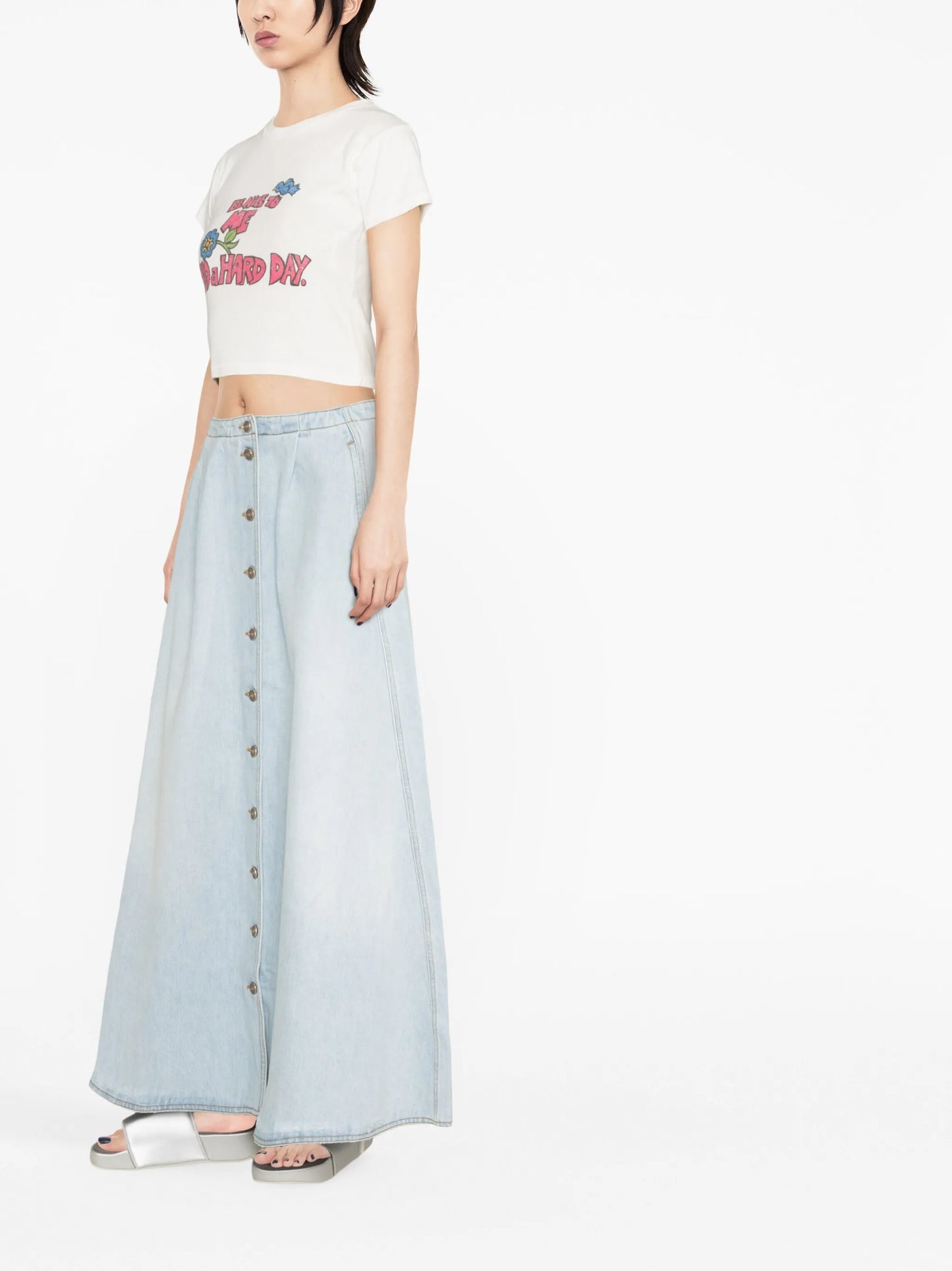 light-wash denim cowgirl skirt