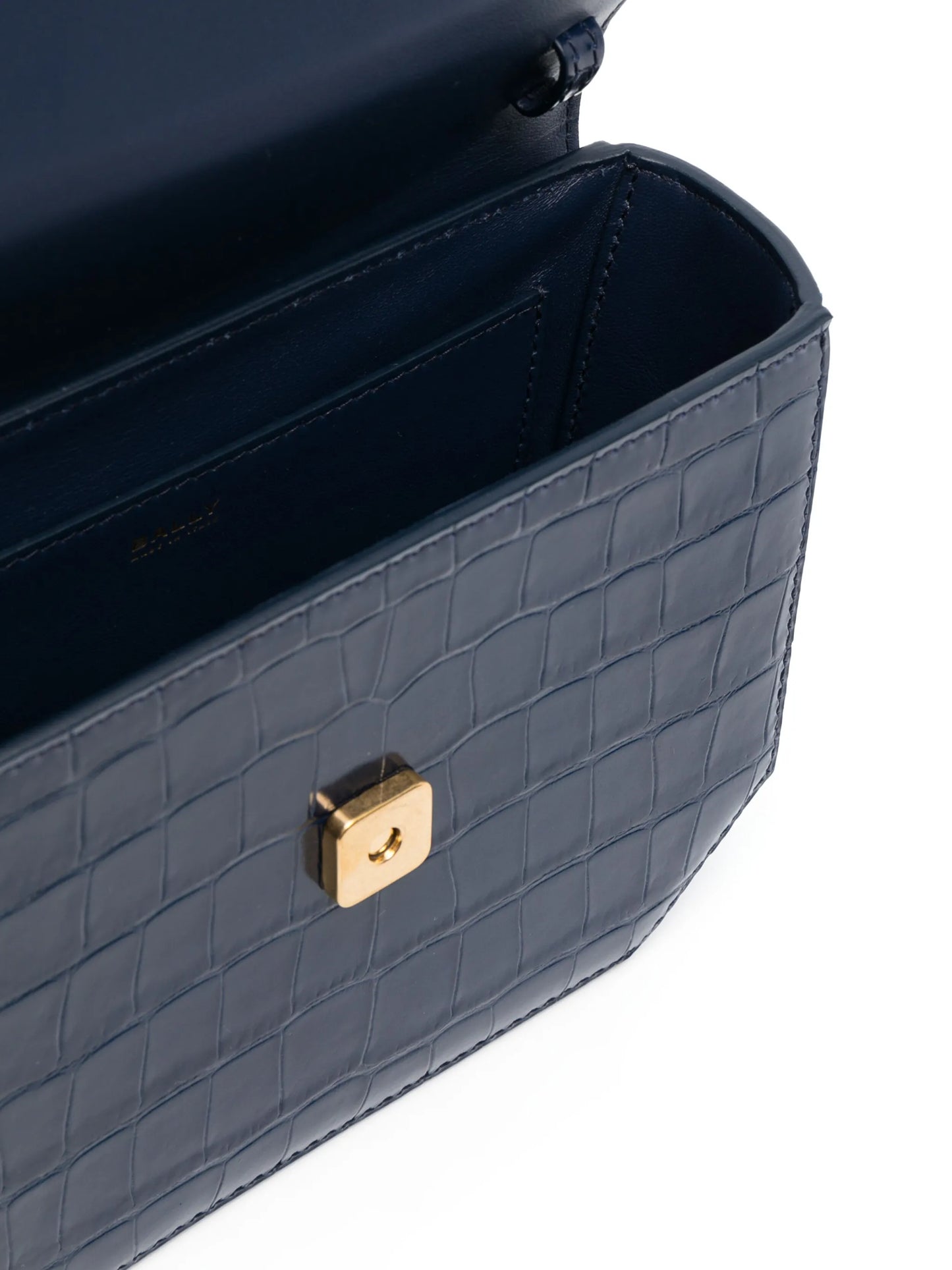 crocodile-embossed logo tote bag