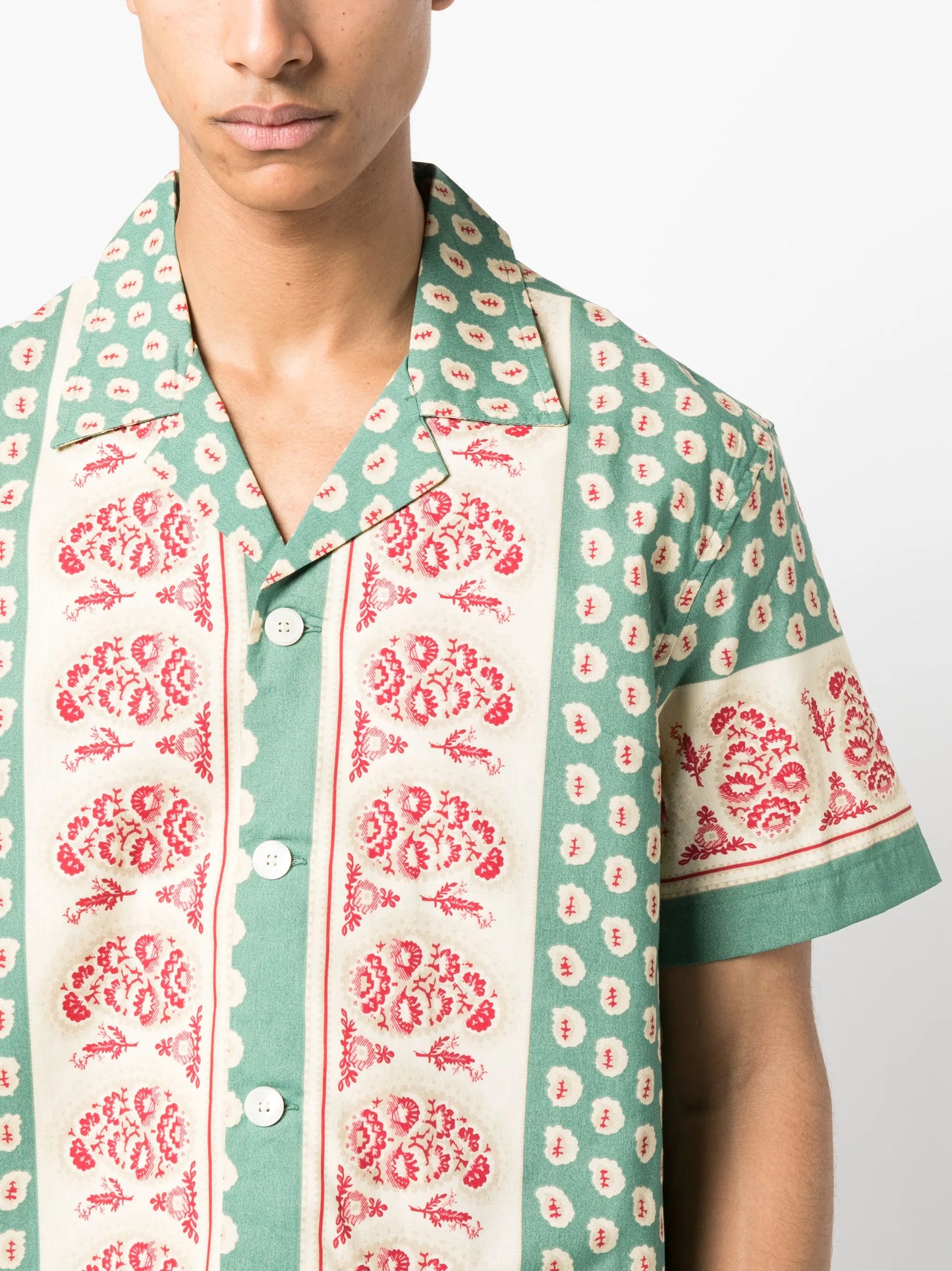 paisley-print short-sleeve shirt