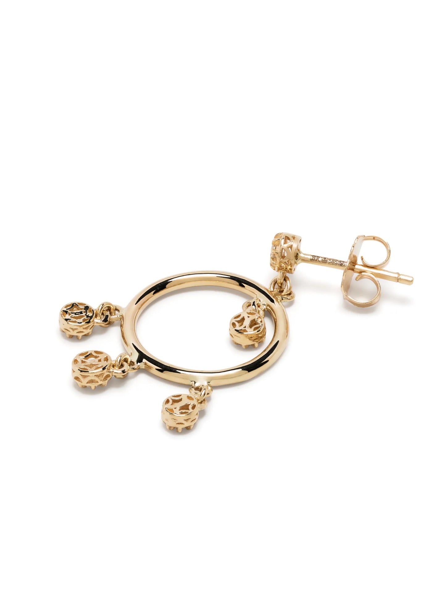 14kt yellow gold Sophie Shaker diamond hoop drop earring