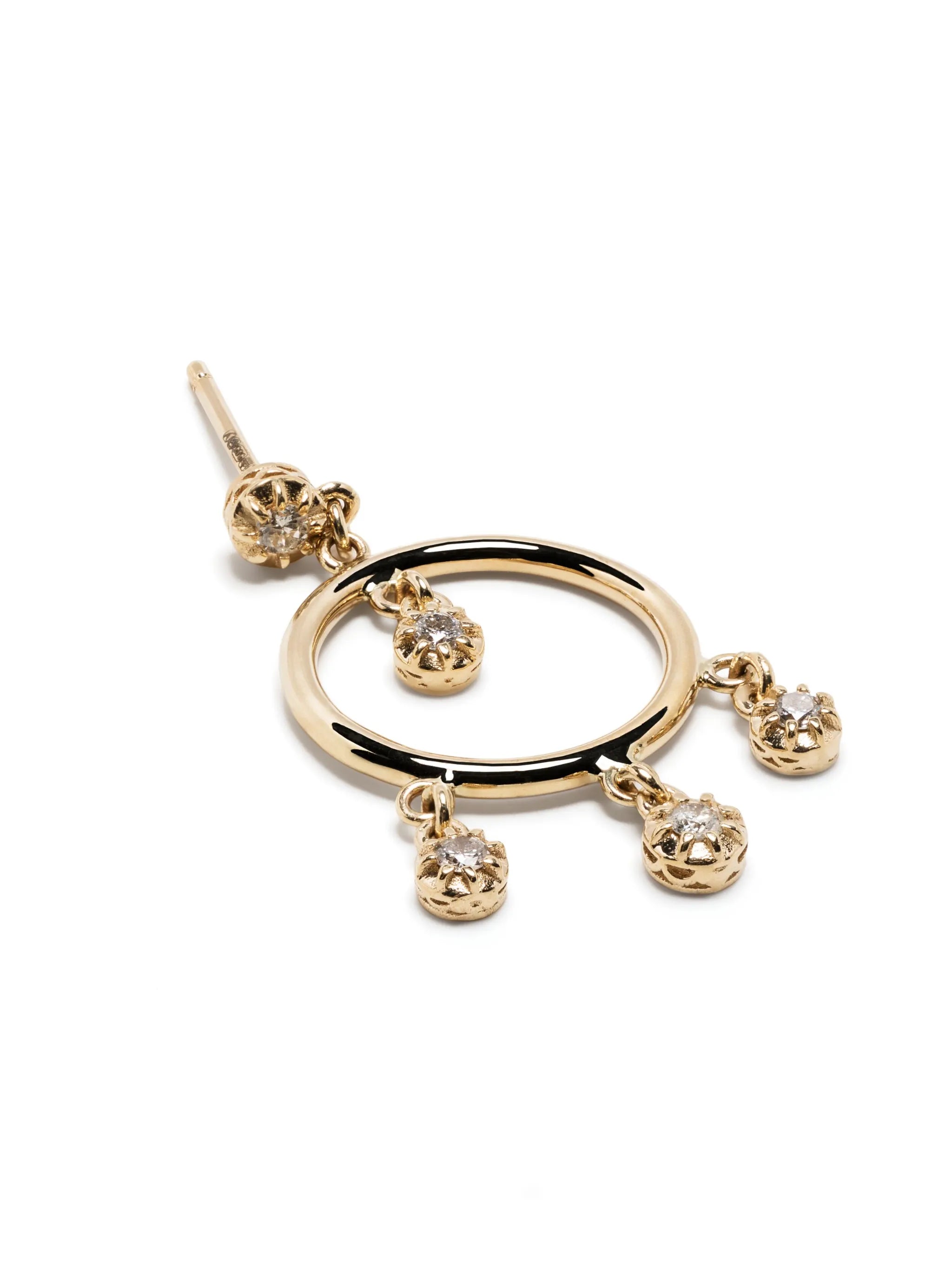 14kt yellow gold Sophie Shaker diamond hoop drop earring