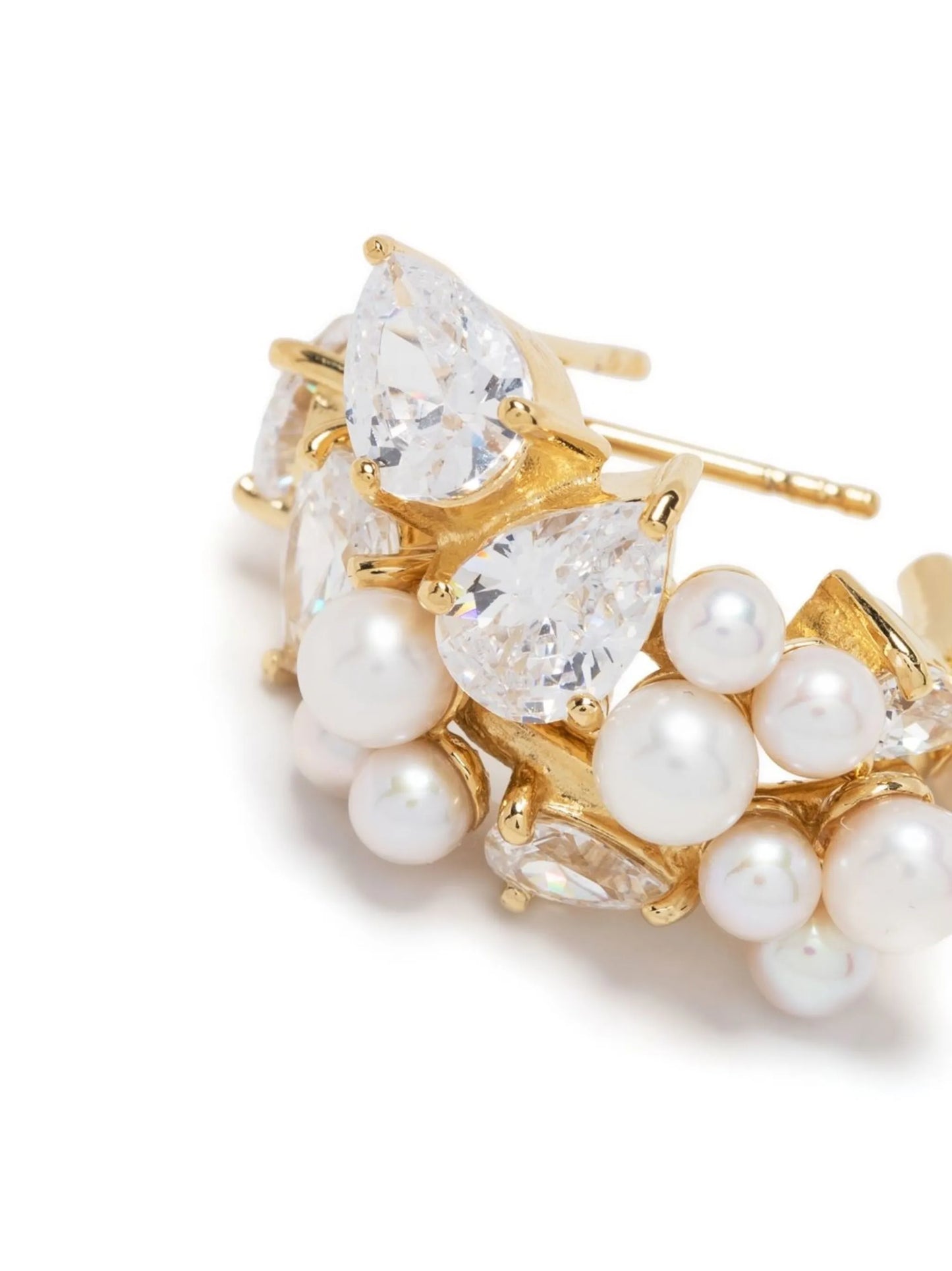 pearl and gem embellished earrings