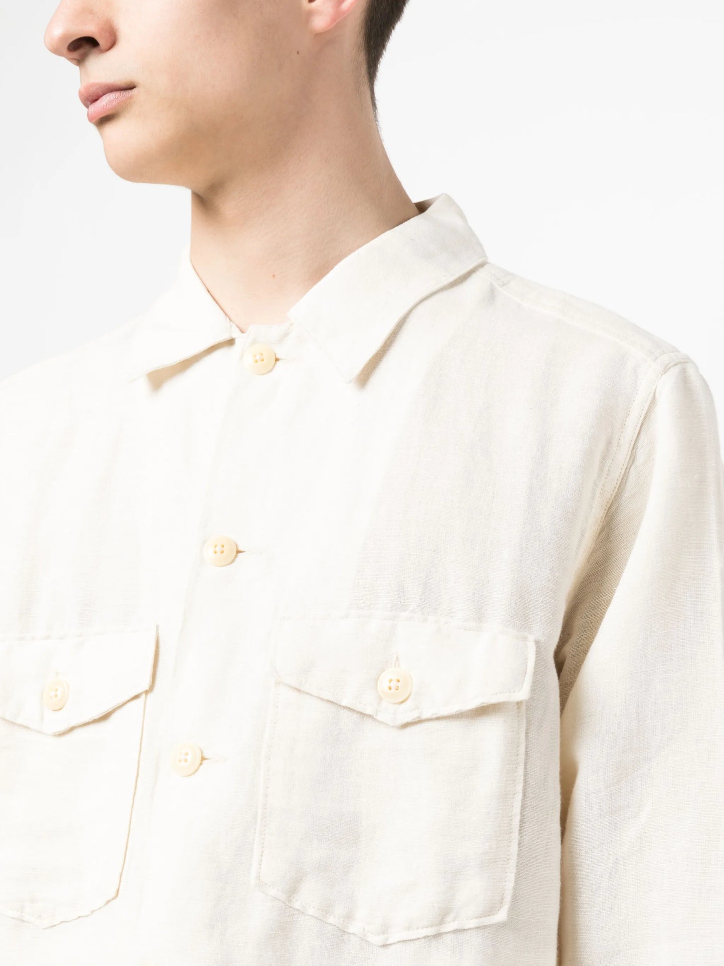 button-up linen-cotton jacket