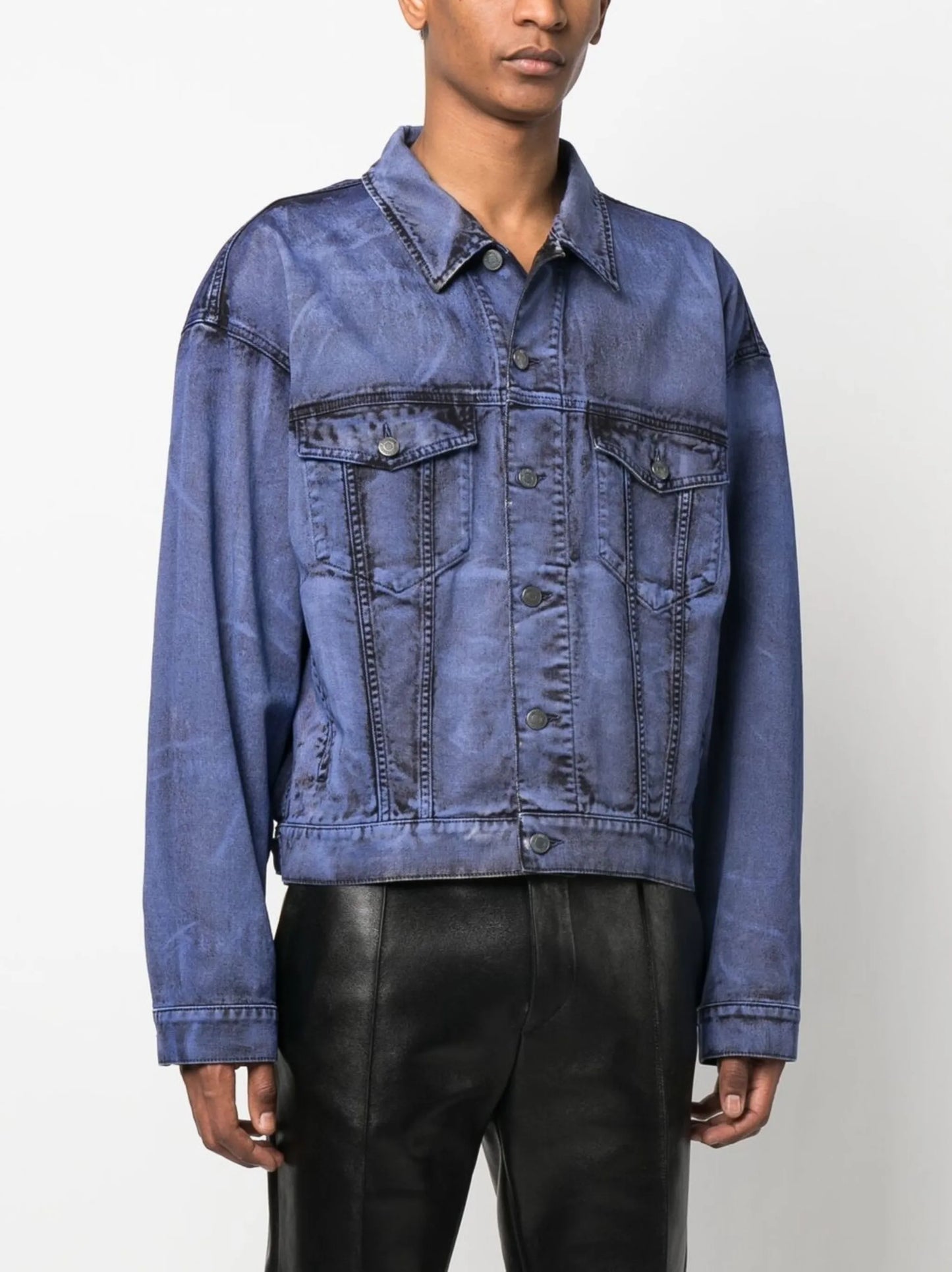 faded-effect denim jacket