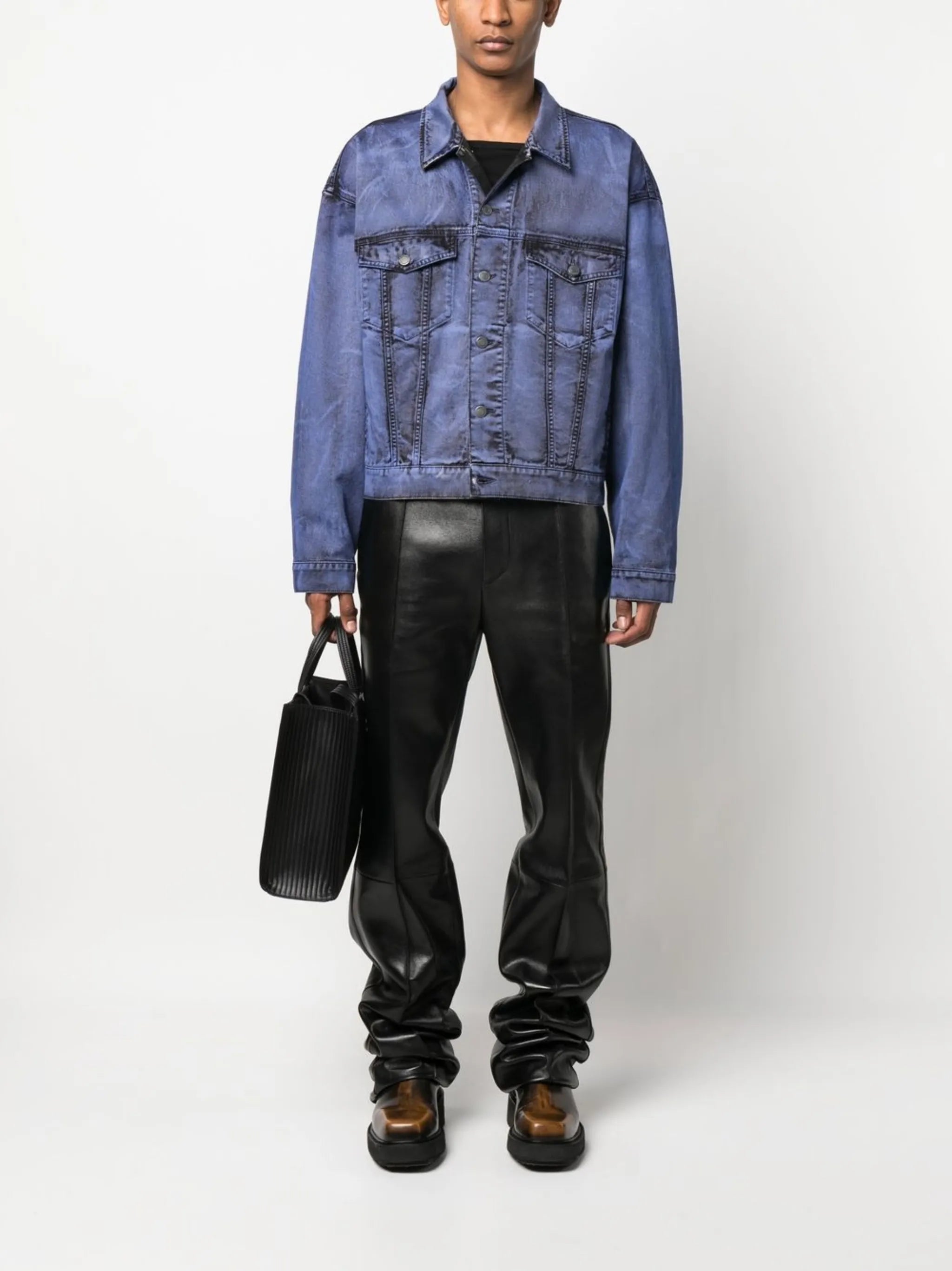 faded-effect denim jacket