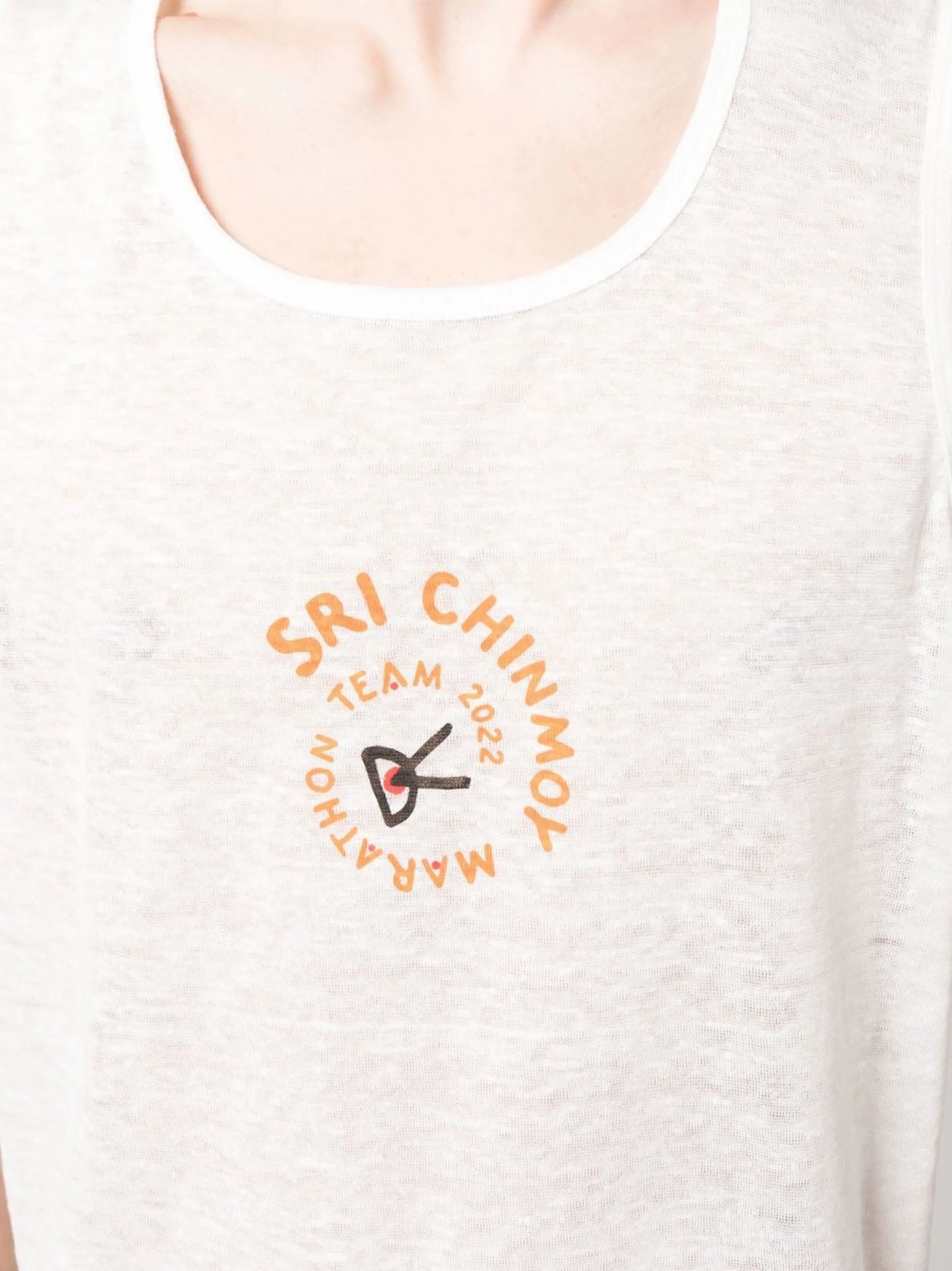 sleeveless logo print T-shirt