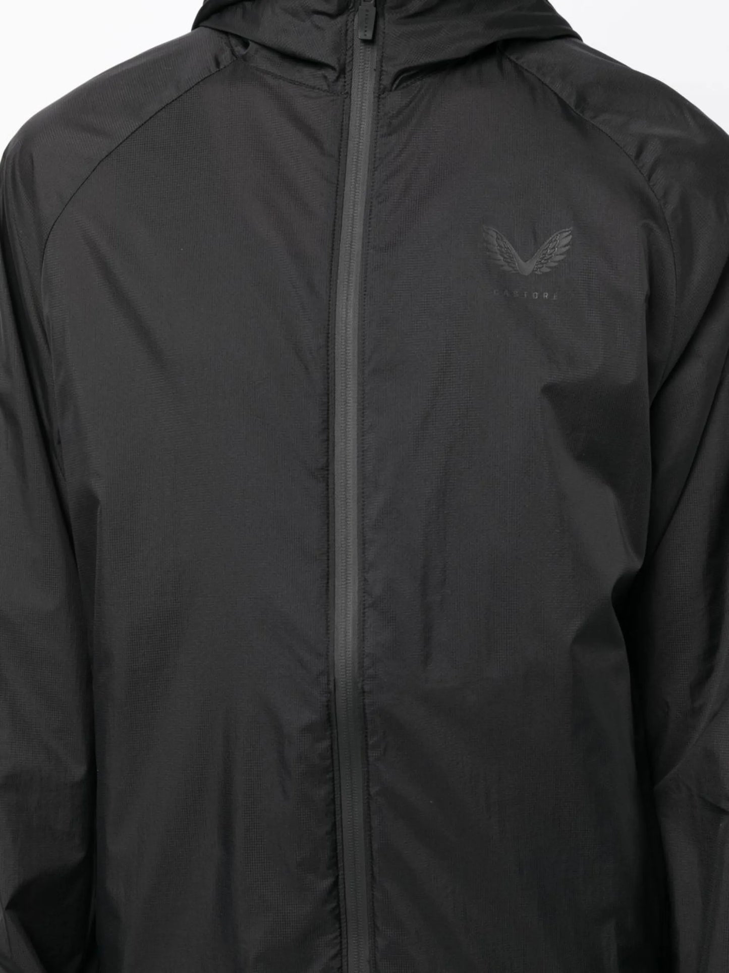 zip-up hodded jacket