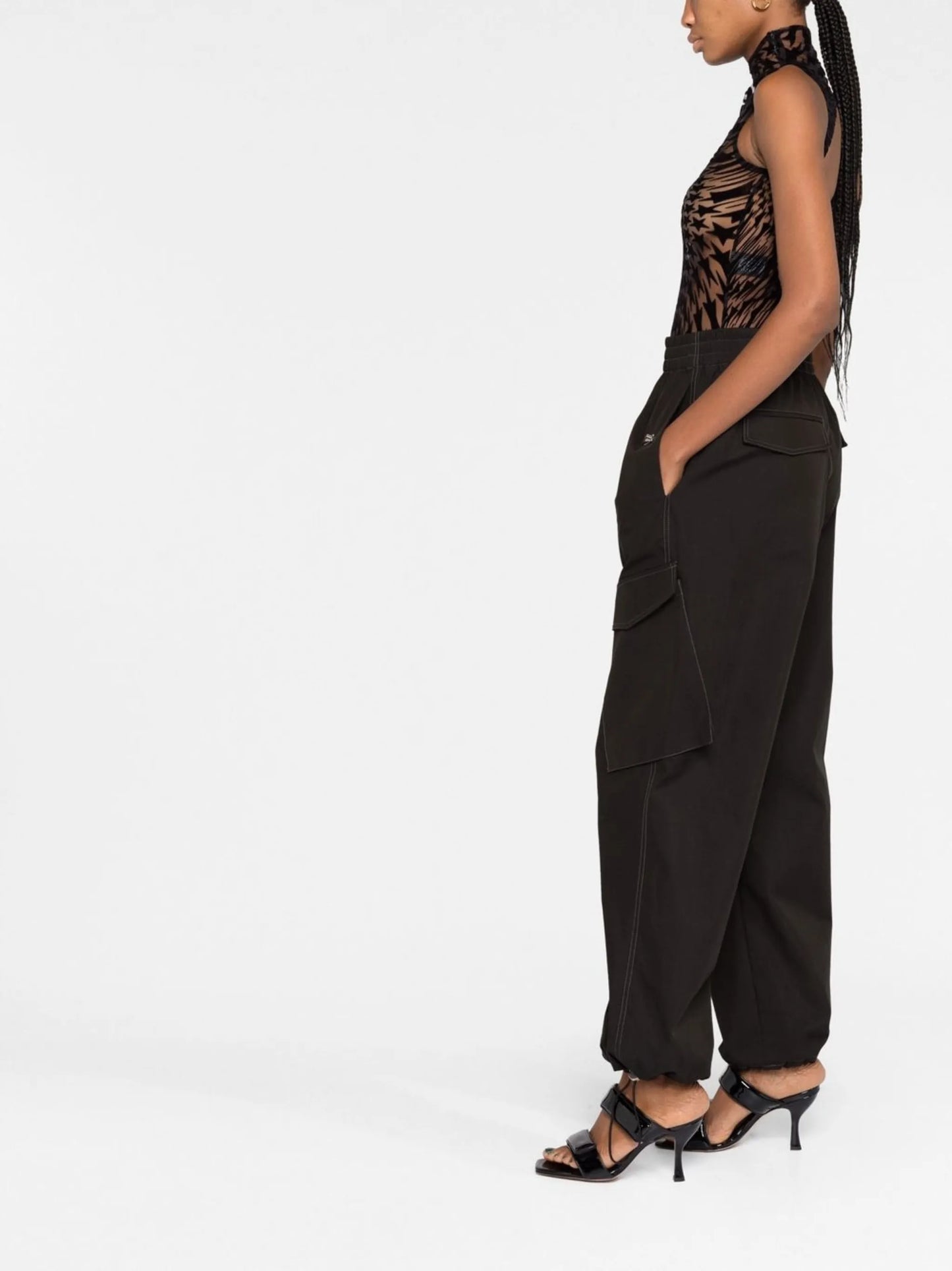 star-print mesh bodysuit