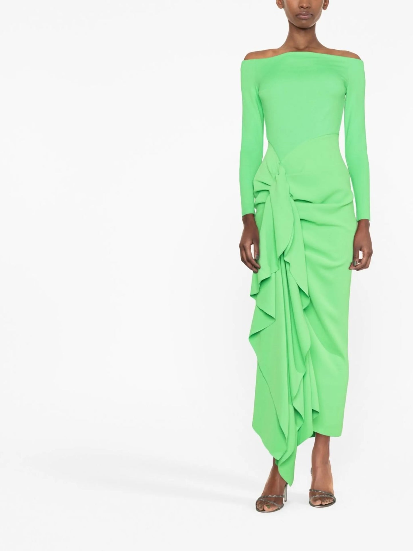 Lotus off-shoulder maxi dress