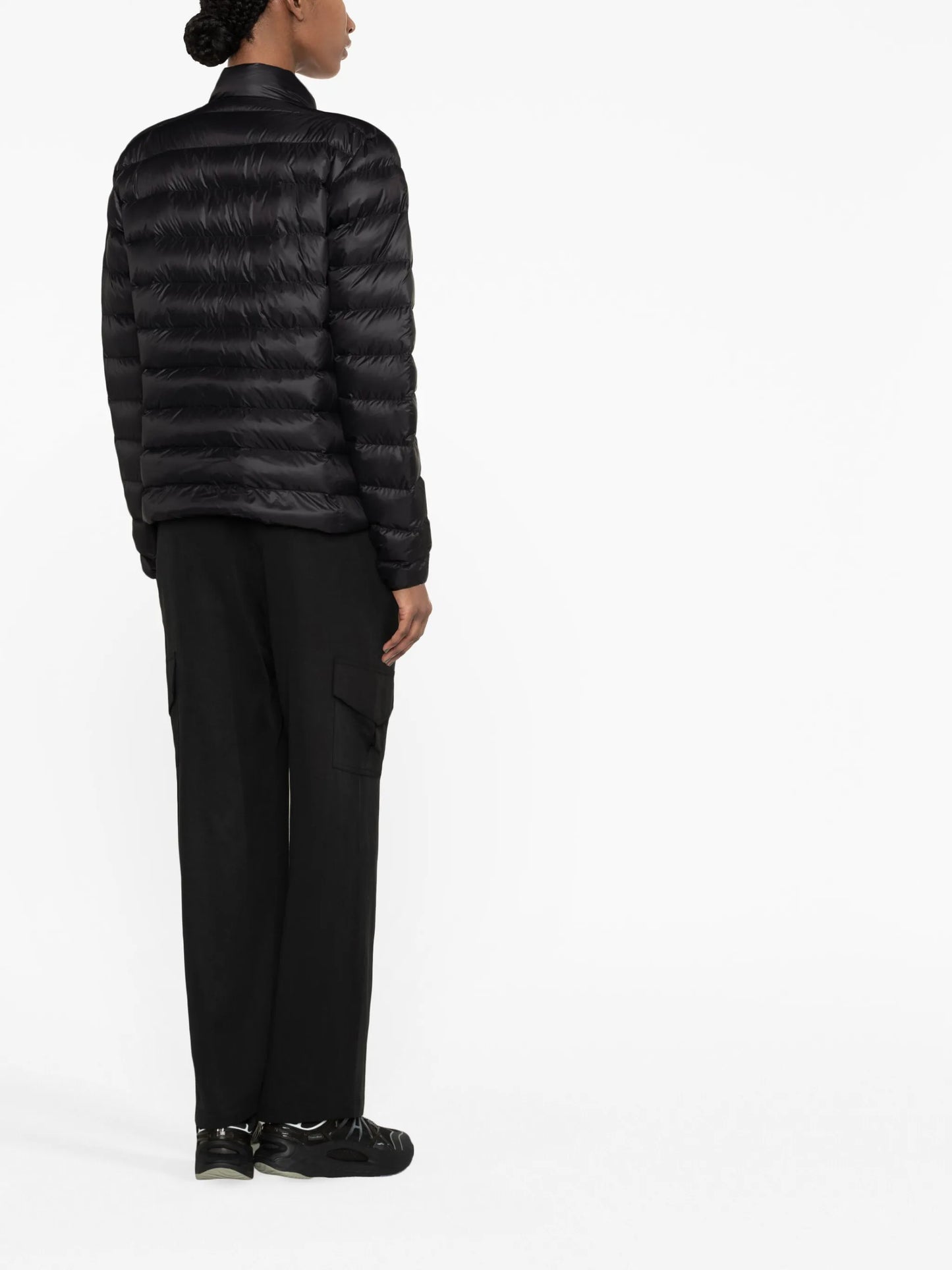 logo-patch quilted lightweight jacket