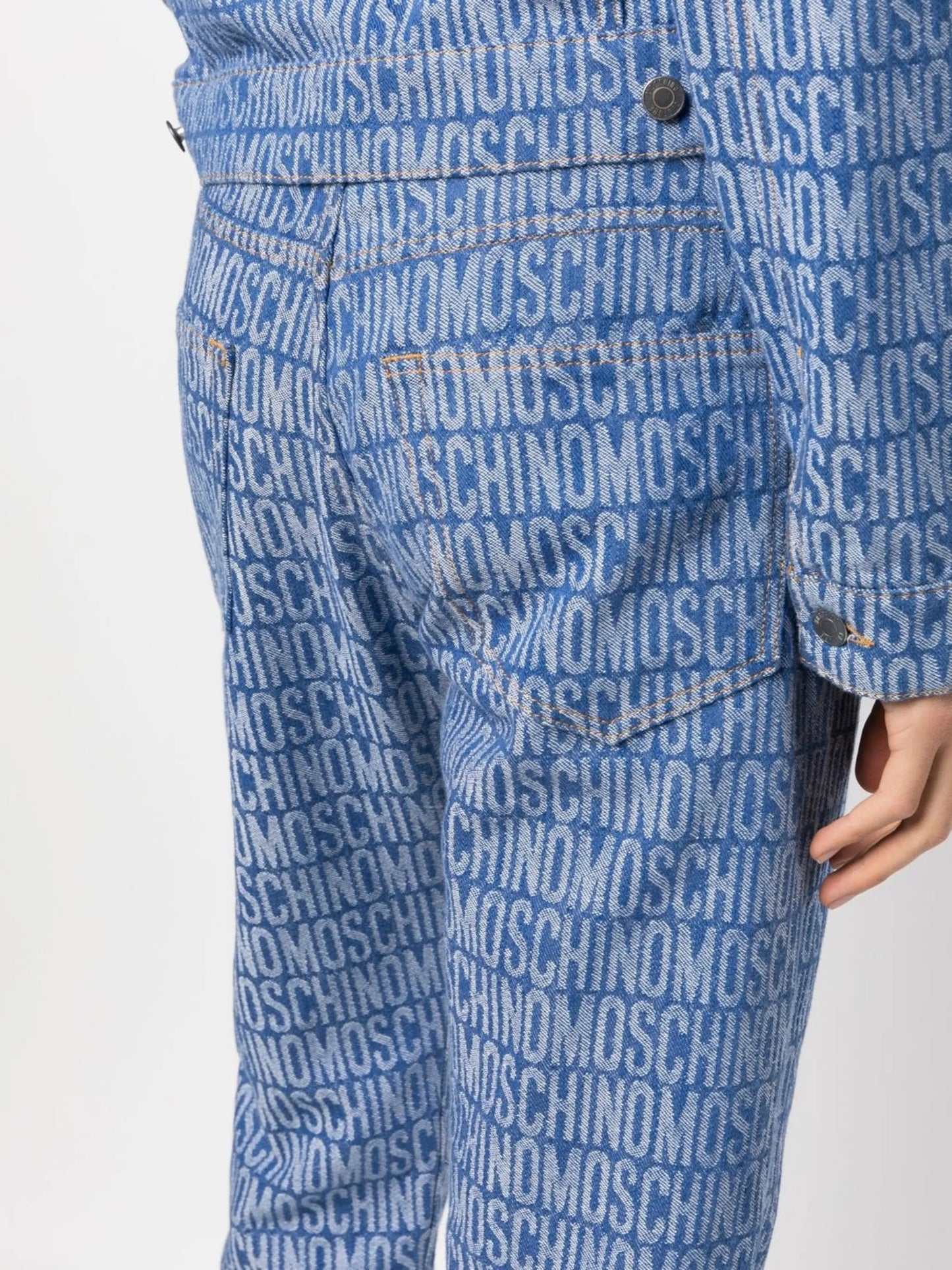all-over logo print jeans