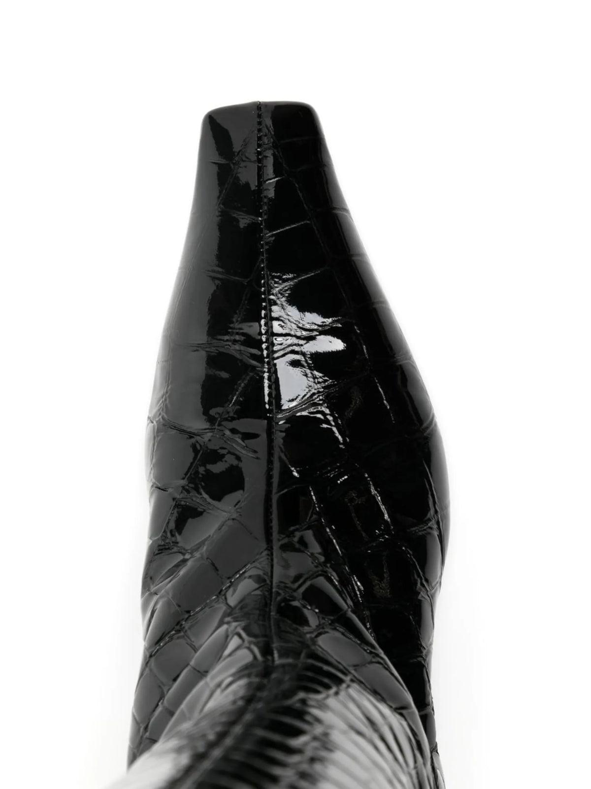 40mm croco-embossed knee-length boots