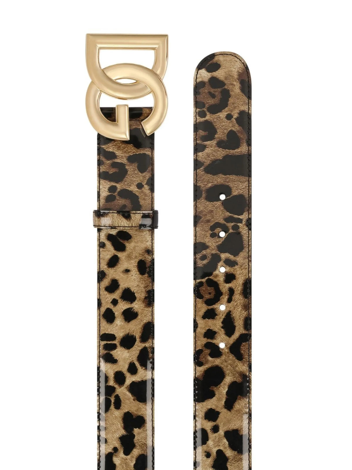 DG-logo leopard-print belt
