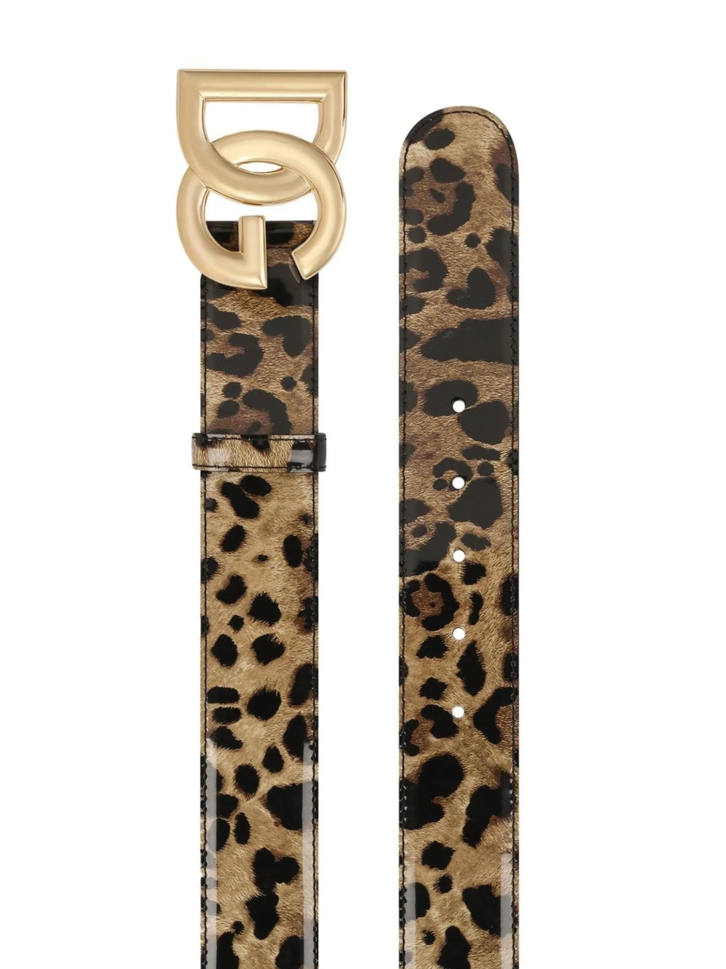 DG-logo leopard-print belt