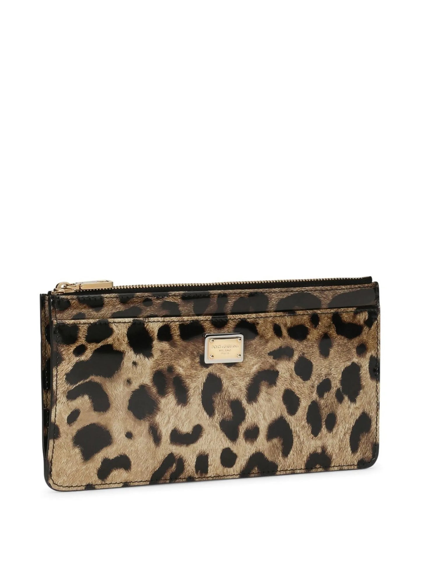leopard-print zip-around card holder