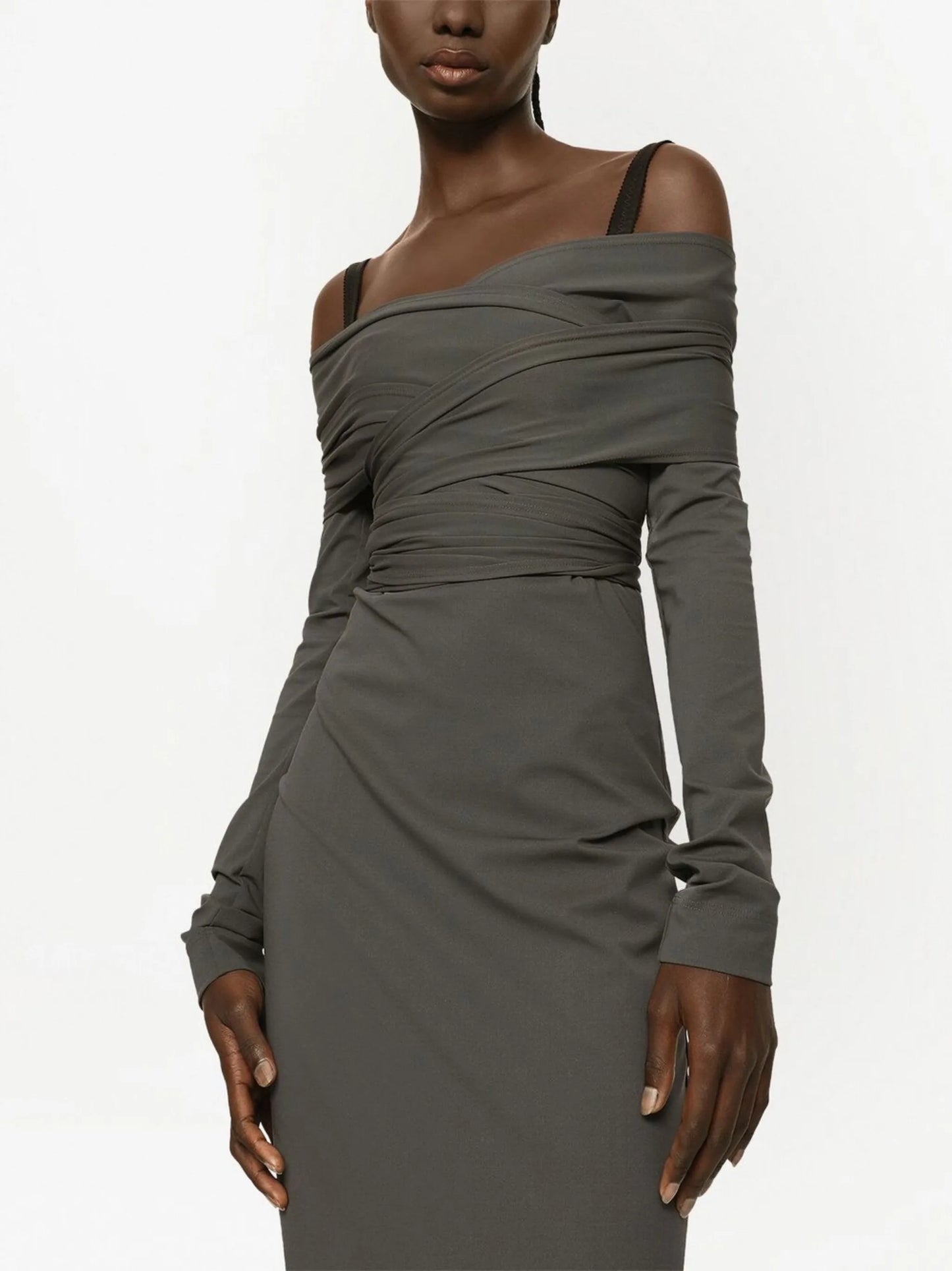 KIM DOLCE&GABBANA Milano-rib maxi dress