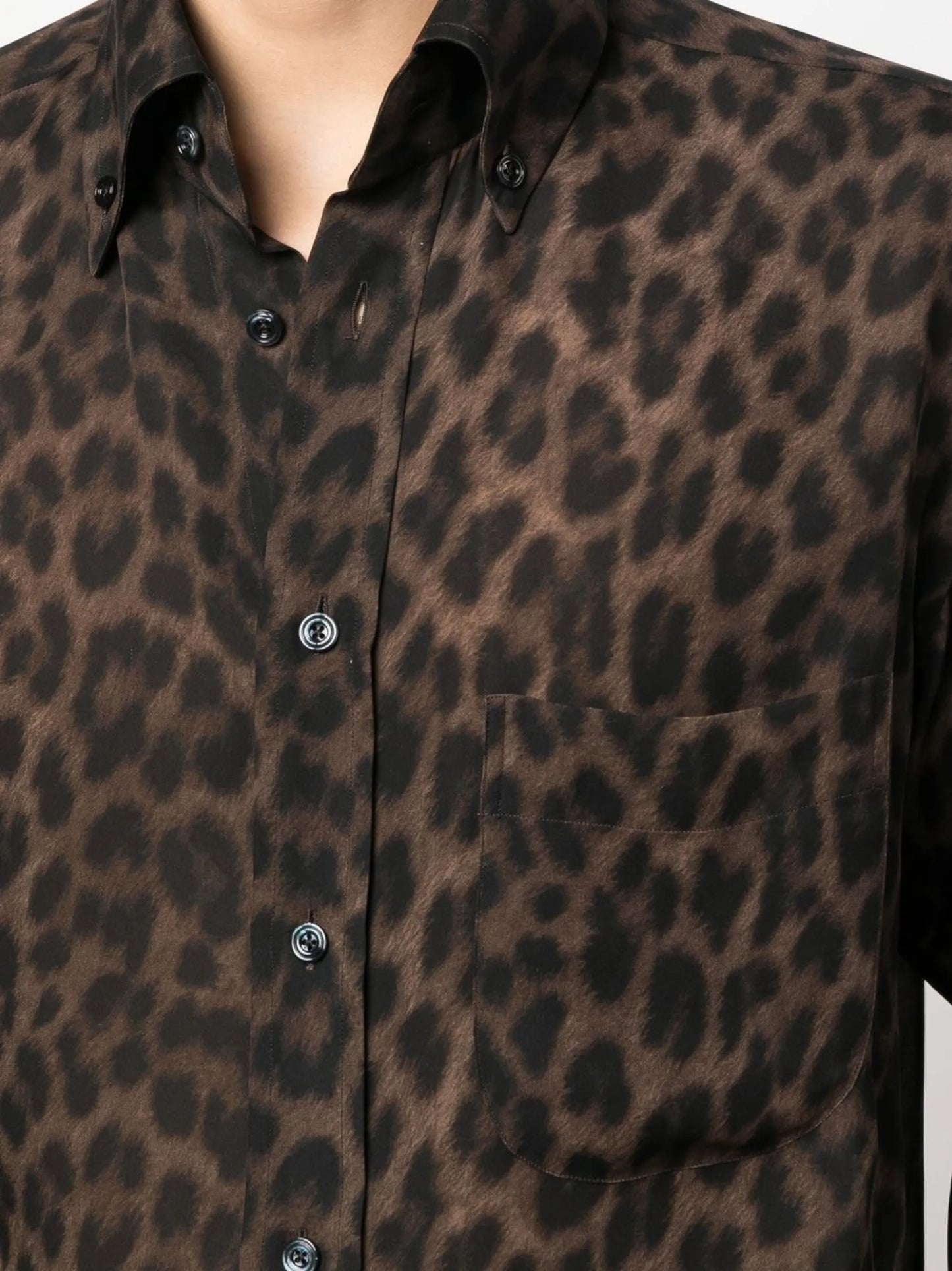 leopard-print silk shirt