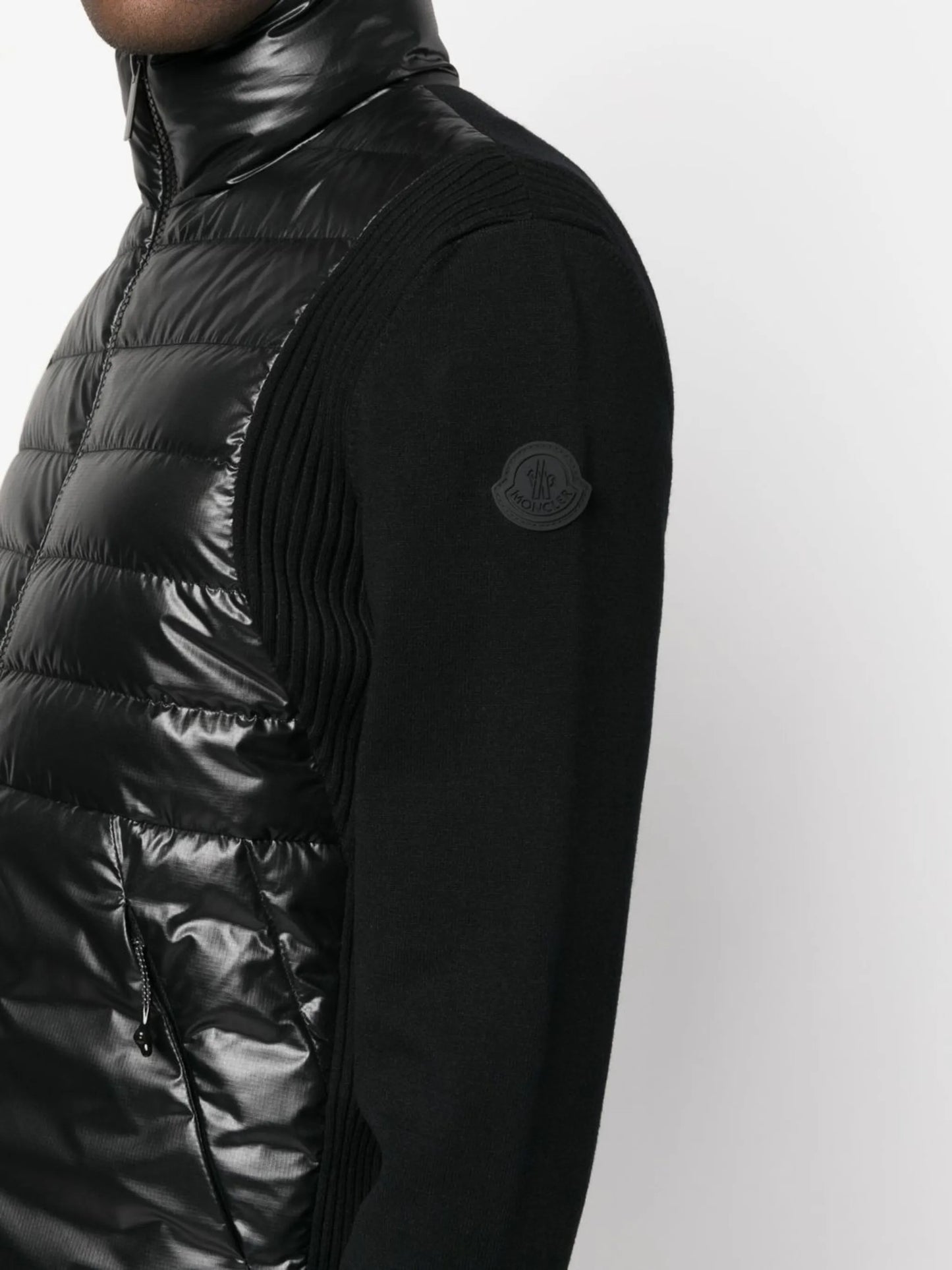 logo-patch funnel neck jacket
