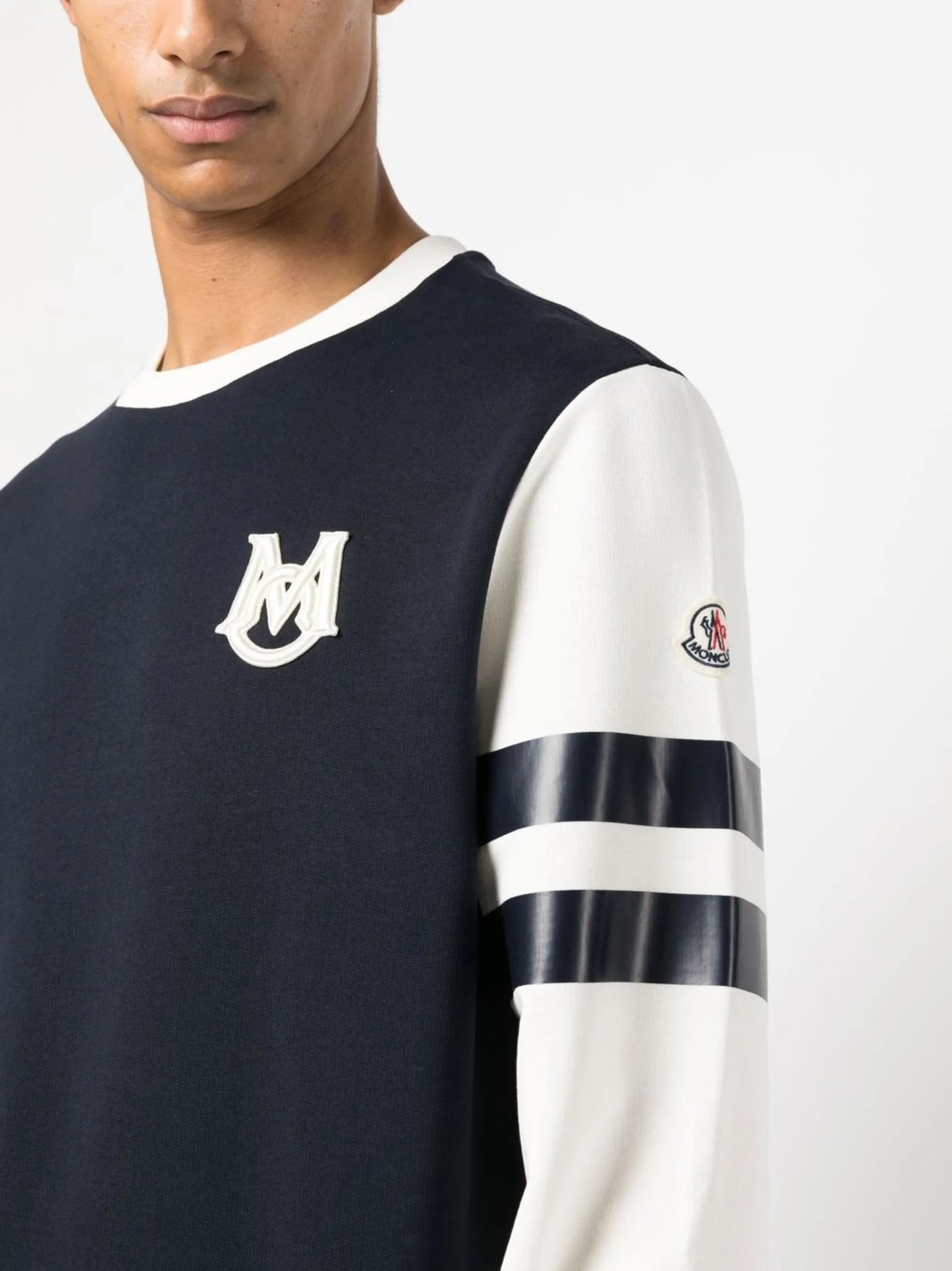 logo-print crew neck jumper