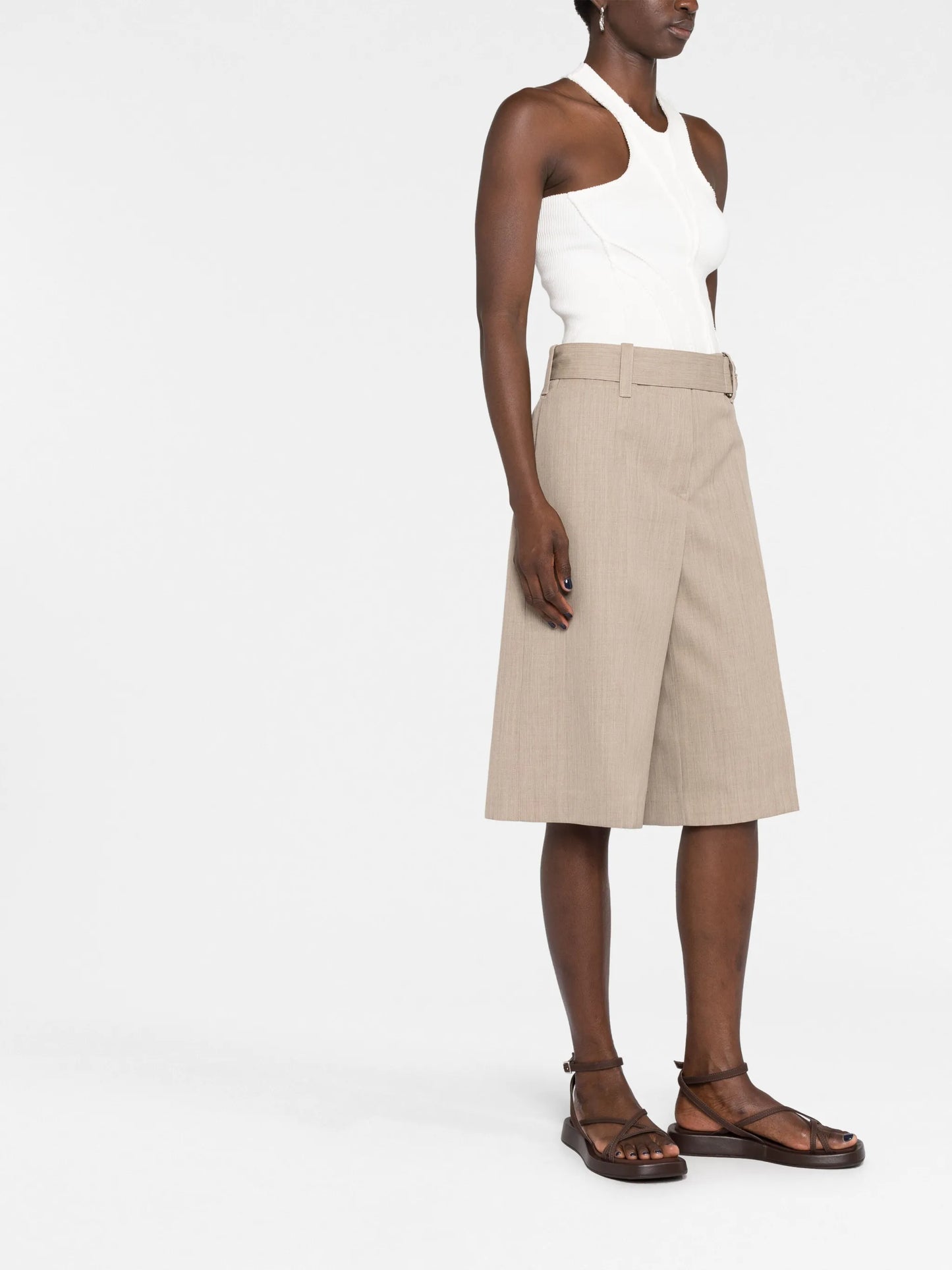 knee-length A-line shorts