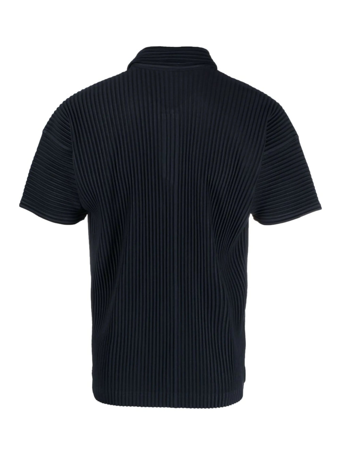 plissé short-sleeve polo shirt