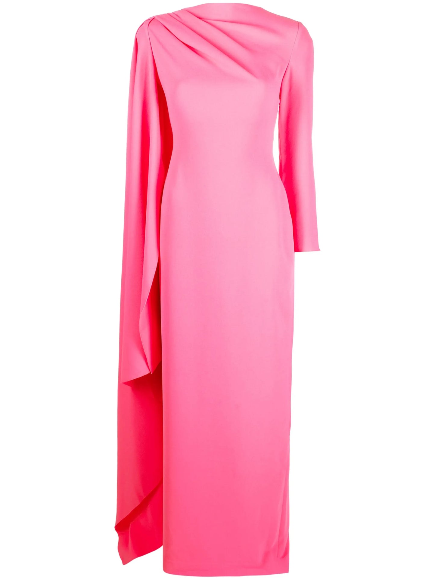 drape-detailed long-sleeve dress
