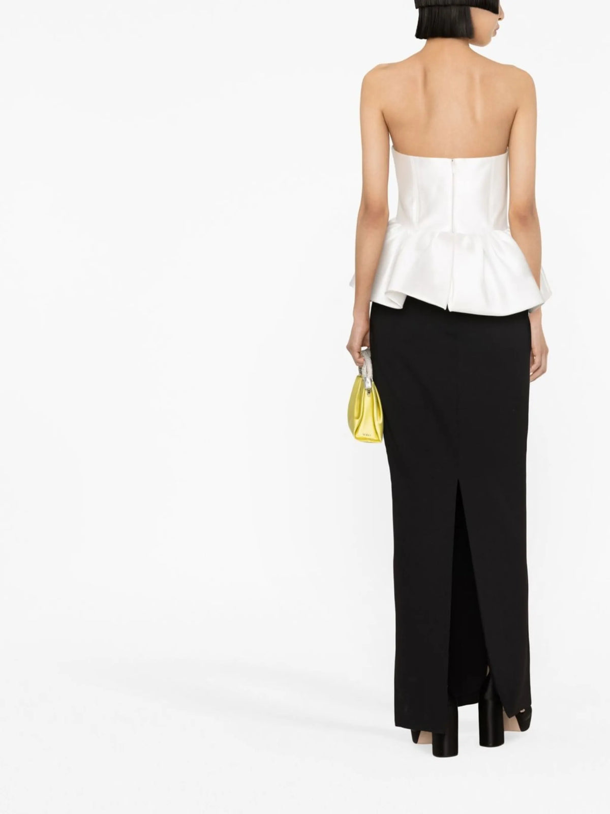 the Maddison maxi dress in cream and black
